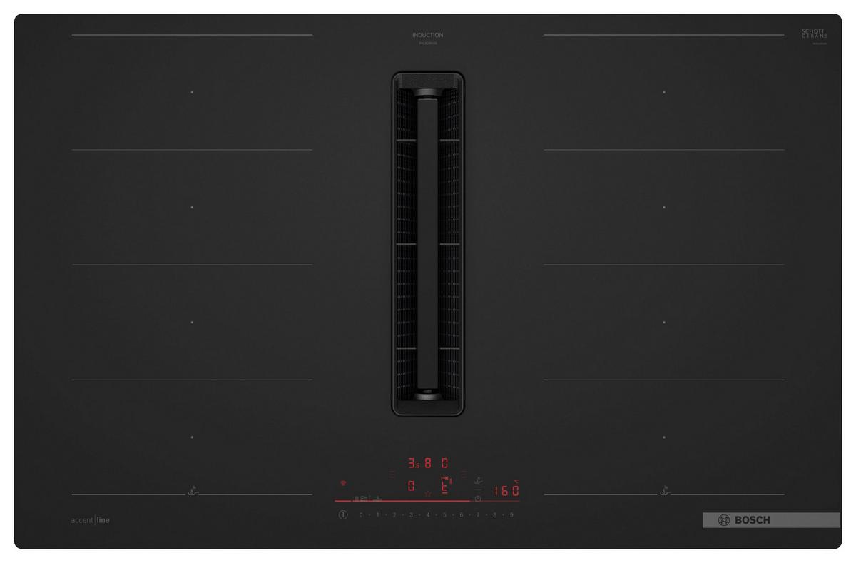 Kochfeld-Dunstabzug-Kombi PXL82BH26E - Alabasterfarben/Schwarz, MODERN, Glas (79,2/22,7/51,2cm) - Bosch
