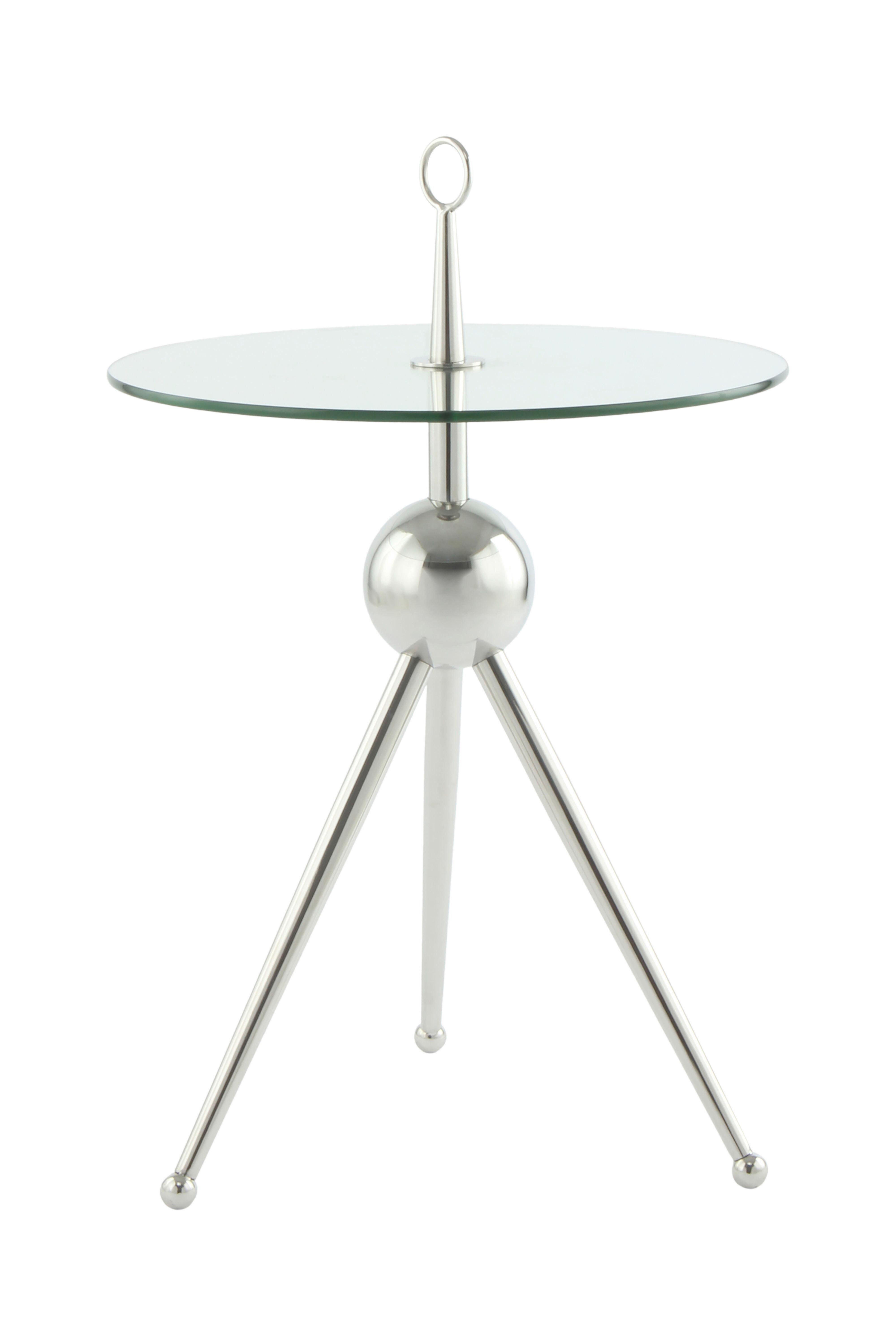BEISTELLTISCH LCUHL-SIV - Silberfarben, Modern, Glas/Metall (46/46/52cm) - Kayoom