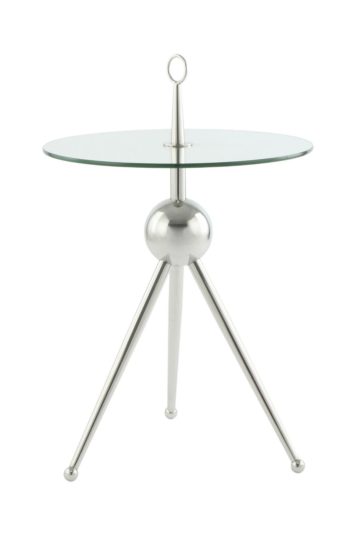 BEISTELLTISCH LCUHL-SIV - Silberfarben, Modern, Glas/Metall (46/46/52cm) - Kayoom