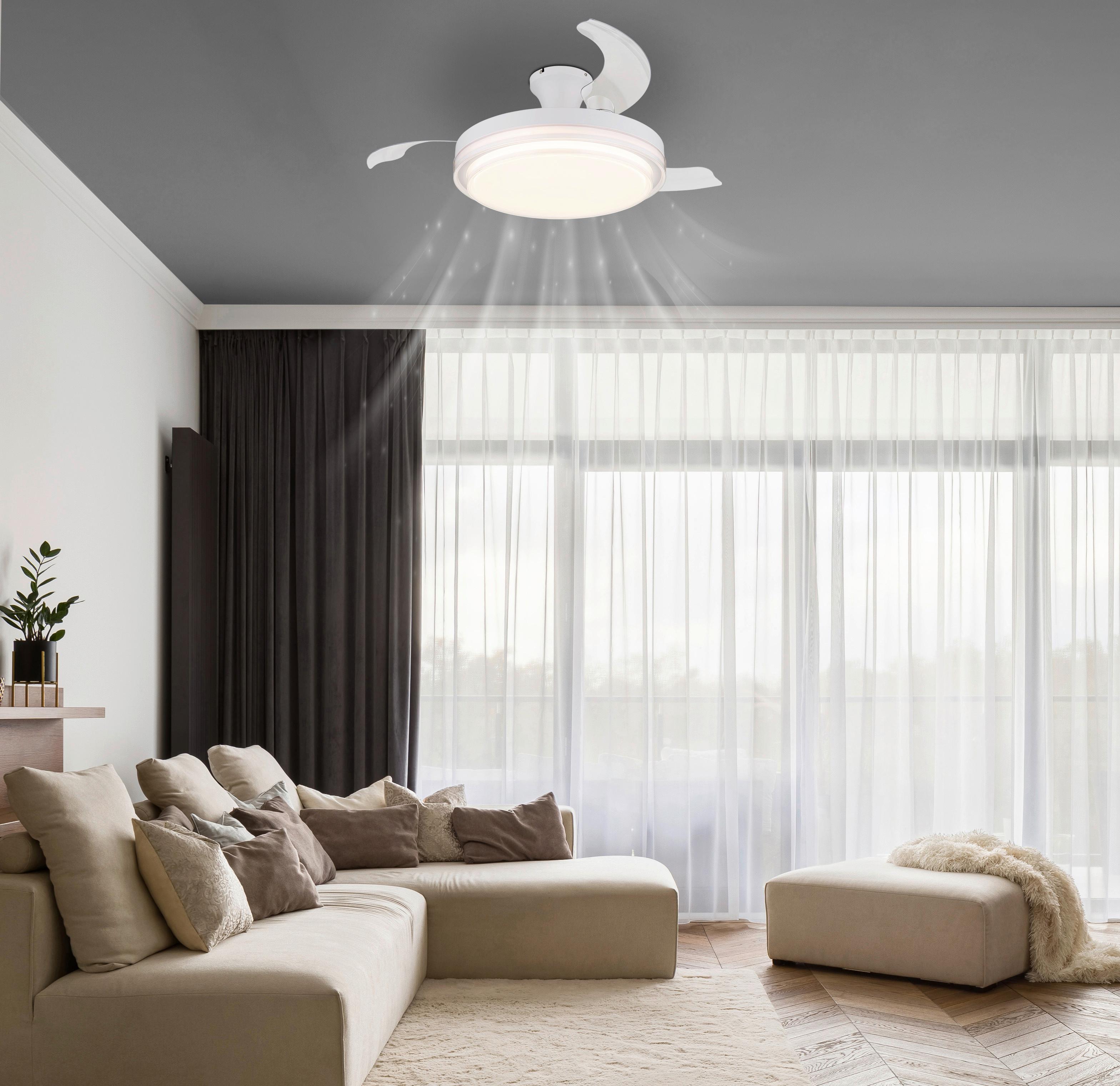 DECKENVENTILATOR 03656 - Klar/Weiss, Konventionell, Kunststoff/Metall (106,6/27,5cm) - Globo