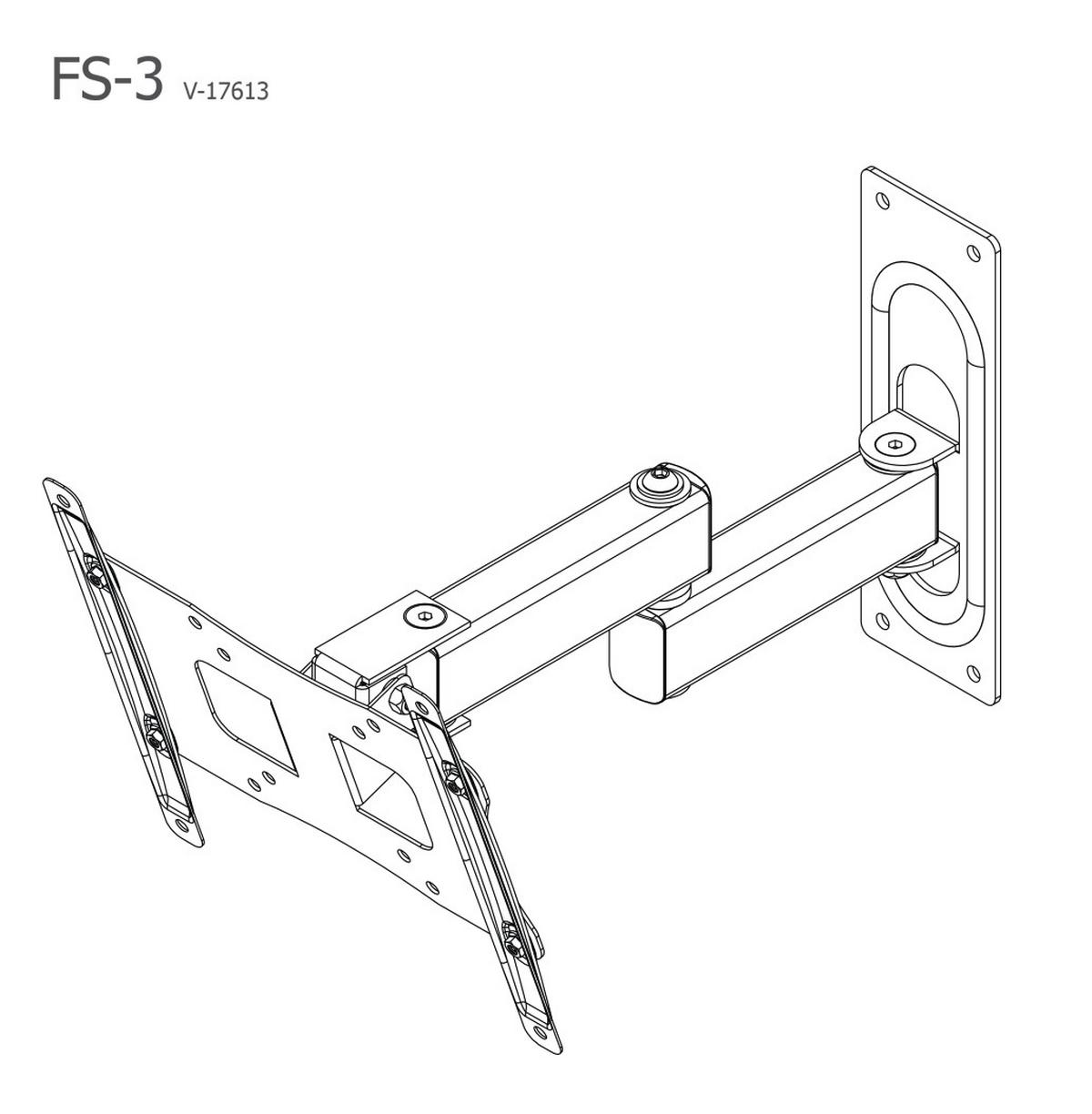 Stenski Nosilec Za Tv Fs 3, Srebrna, 21,9 Cm - srebrne barve, Konvencionalno, kovina (21,9/28/9,6-35,7cm) - MID.YOU