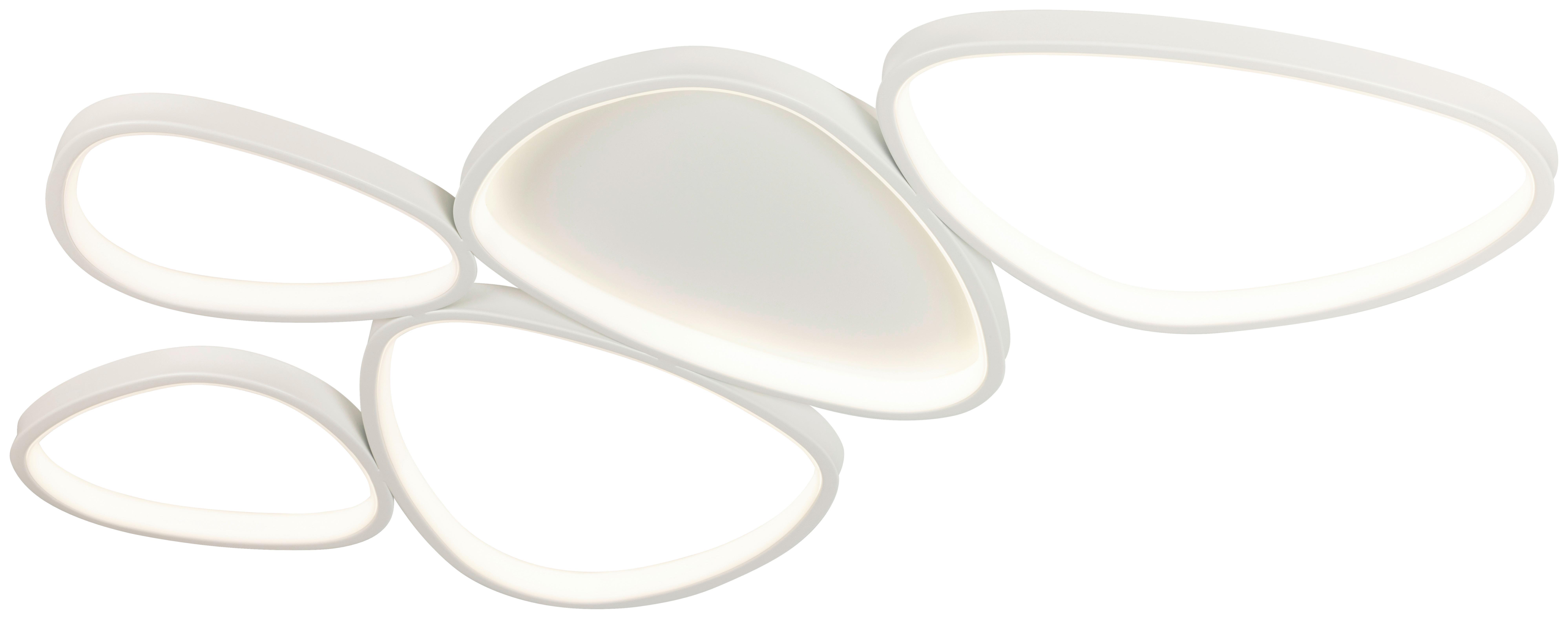 Plafonieră cu LED Whiti - alb, Modern, plastic/metal (109/55/5.2cm) - Mömax