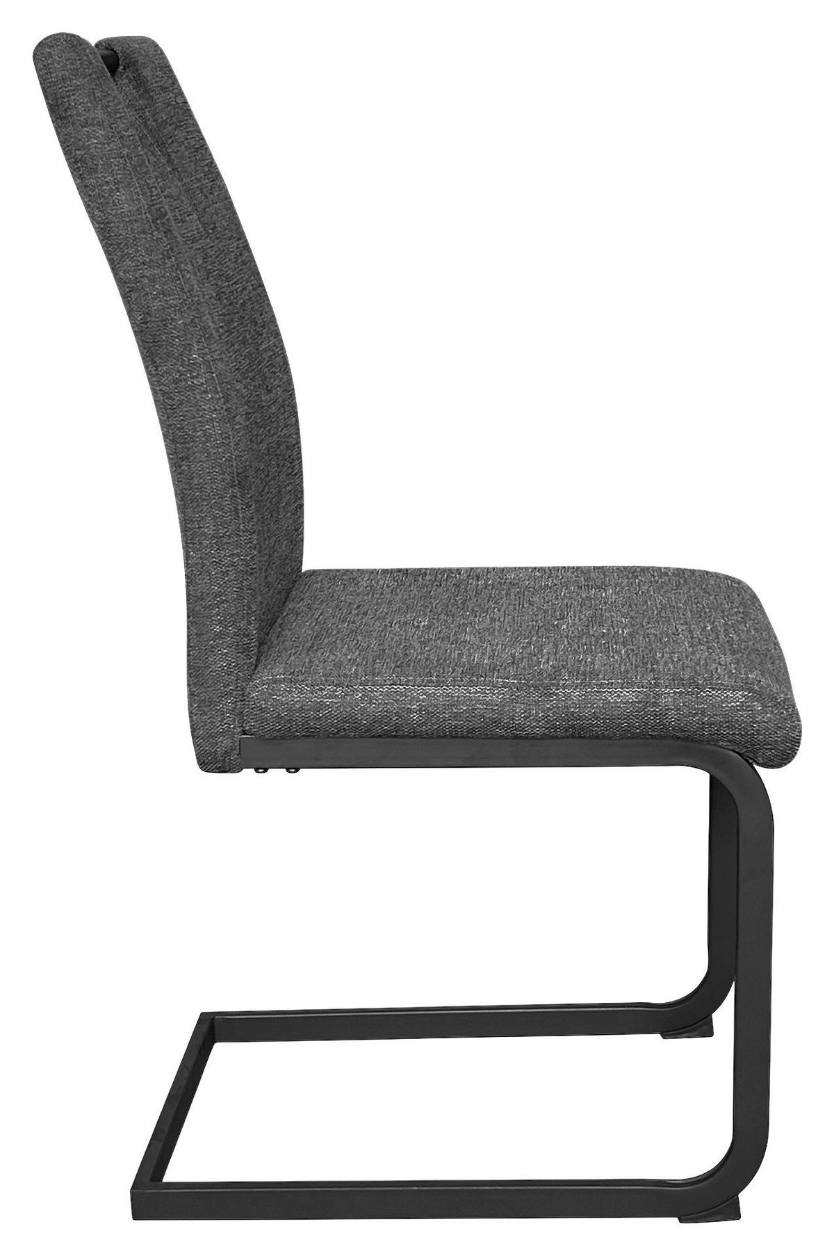 Schwingstuhl-Set BANFF Anthrazit, Webstoff - Anthrazit/Schwarz, Design, Textil/Metall (42/97/58cm) - MID.YOU