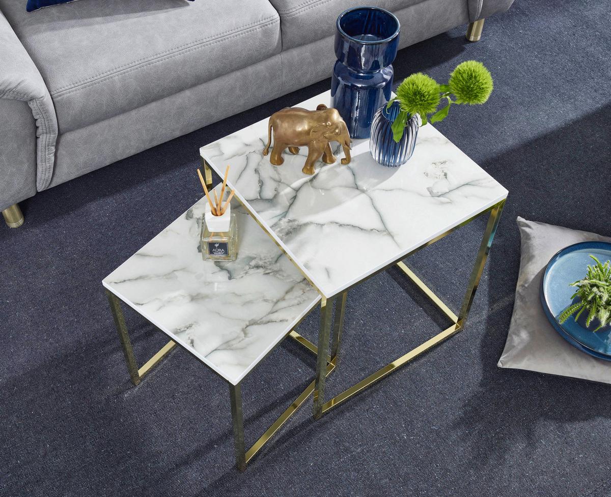 Set Miz Wl6.249 - zlate barve/bela, Konvencionalno, kovina/leseni material (45/45/50cm) - MID.YOU