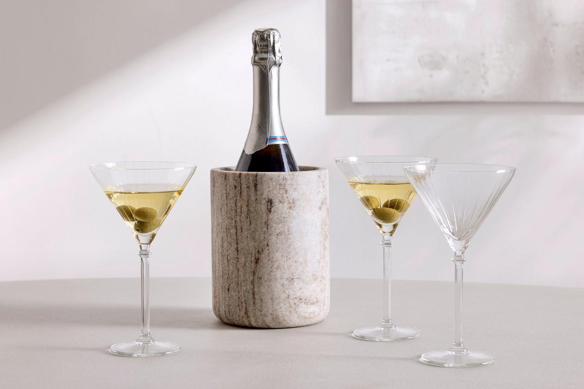 Weinkühler Shiny Silver Naturfarben Marmor - Naturfarben, MODERN, Stein (13/17cm) - Mömax