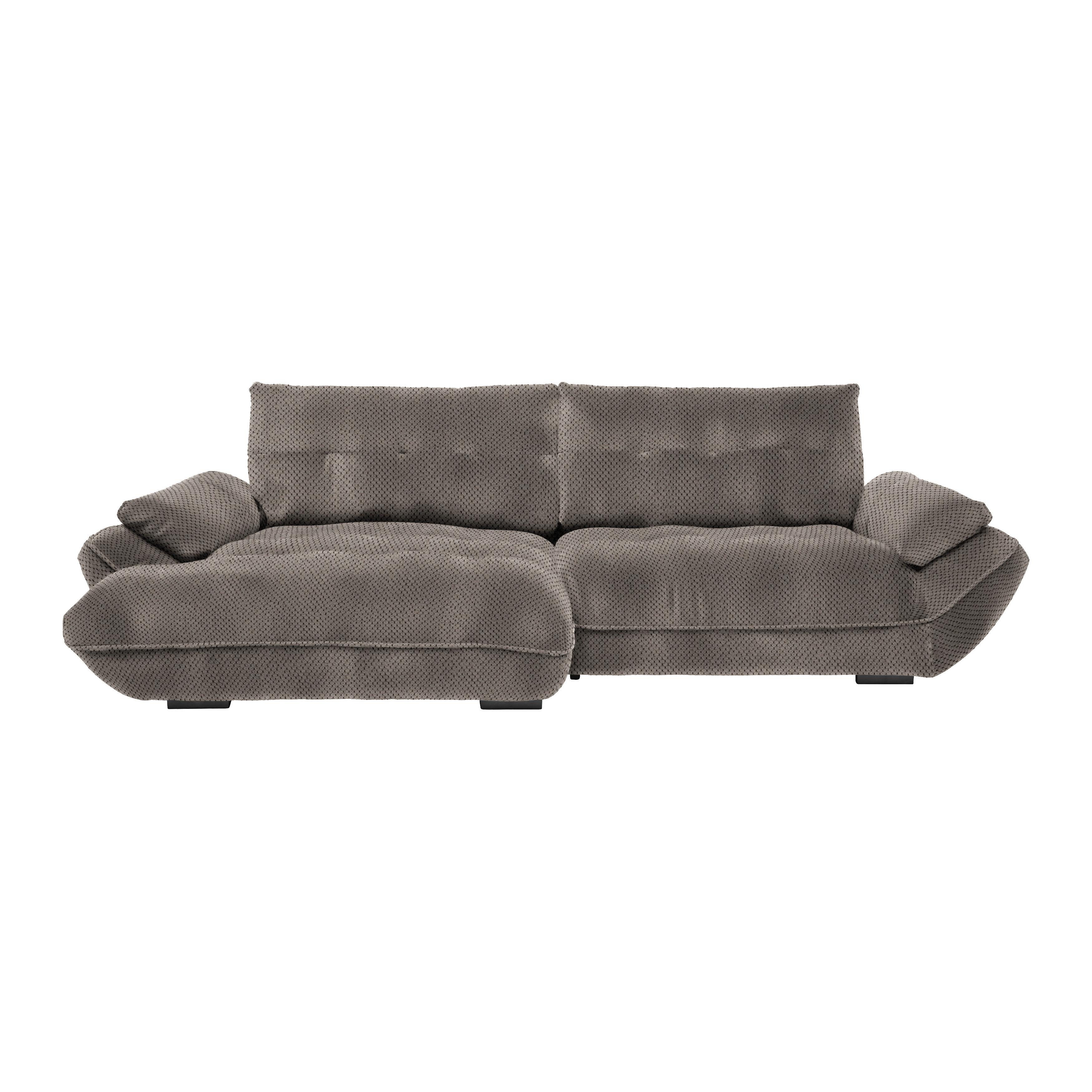 Wohnlandschaft Vivo Mokka - Schwarz/Mokka, MODERN, Kunststoff/Textil (179/63/317cm) - Premium Living