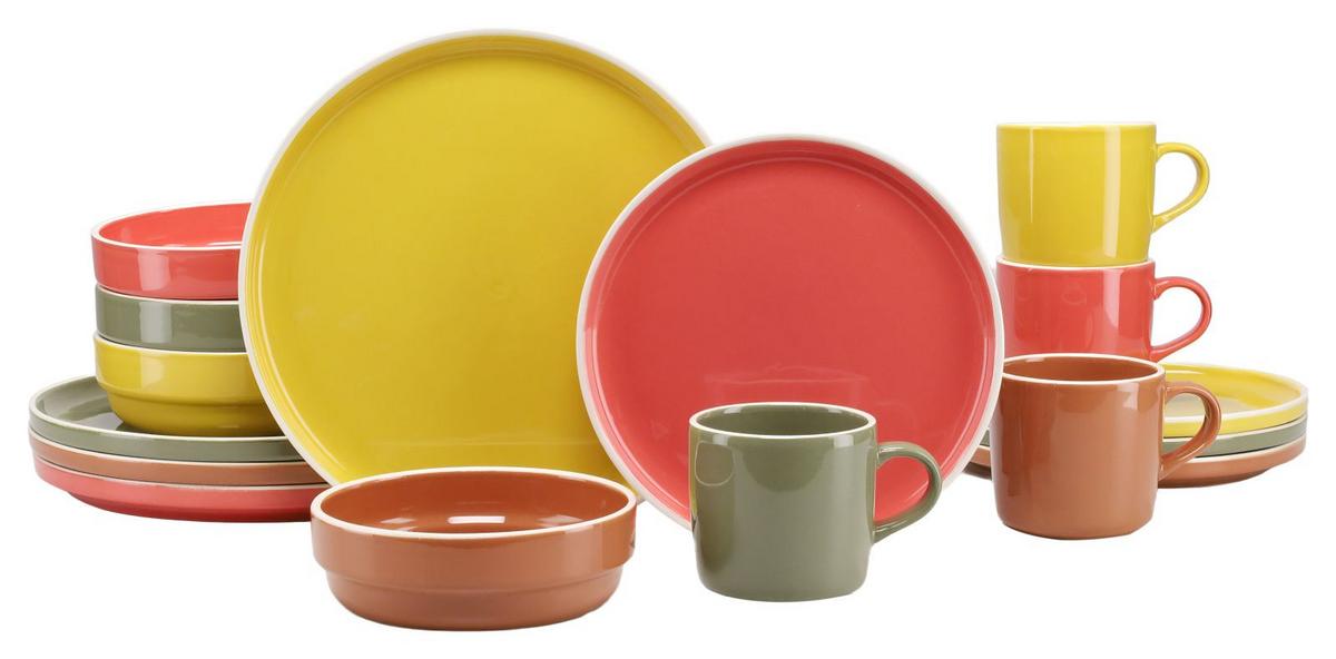 Kombiservice Multicolor, 16-teilig - Multicolor, Basics, Keramik (38,5/38,5/34cm) - Creatable
