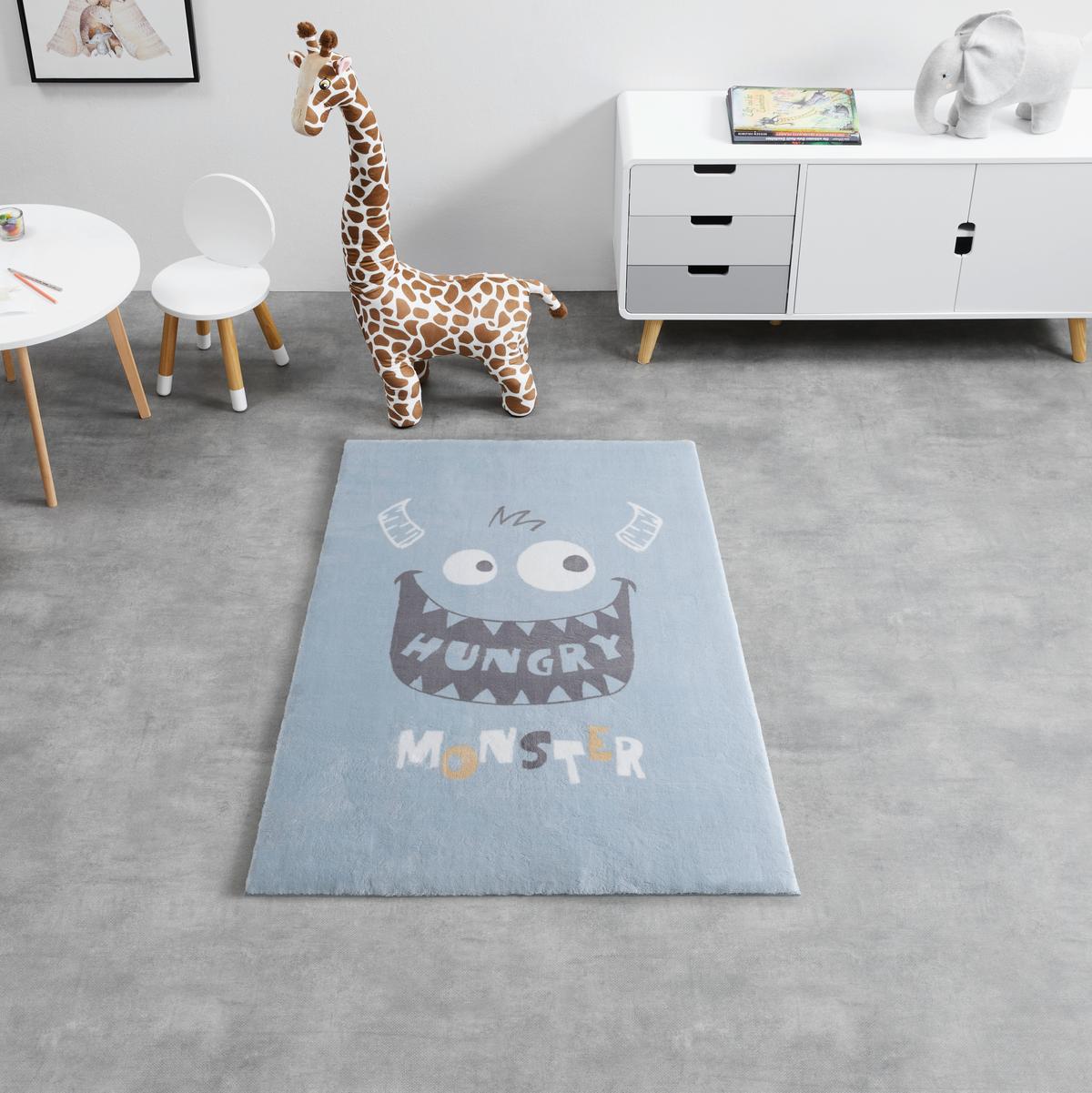 Kinderteppich Monster in Blau ca. 120x170cm - Blau, Textil (120/170cm) - Mömax