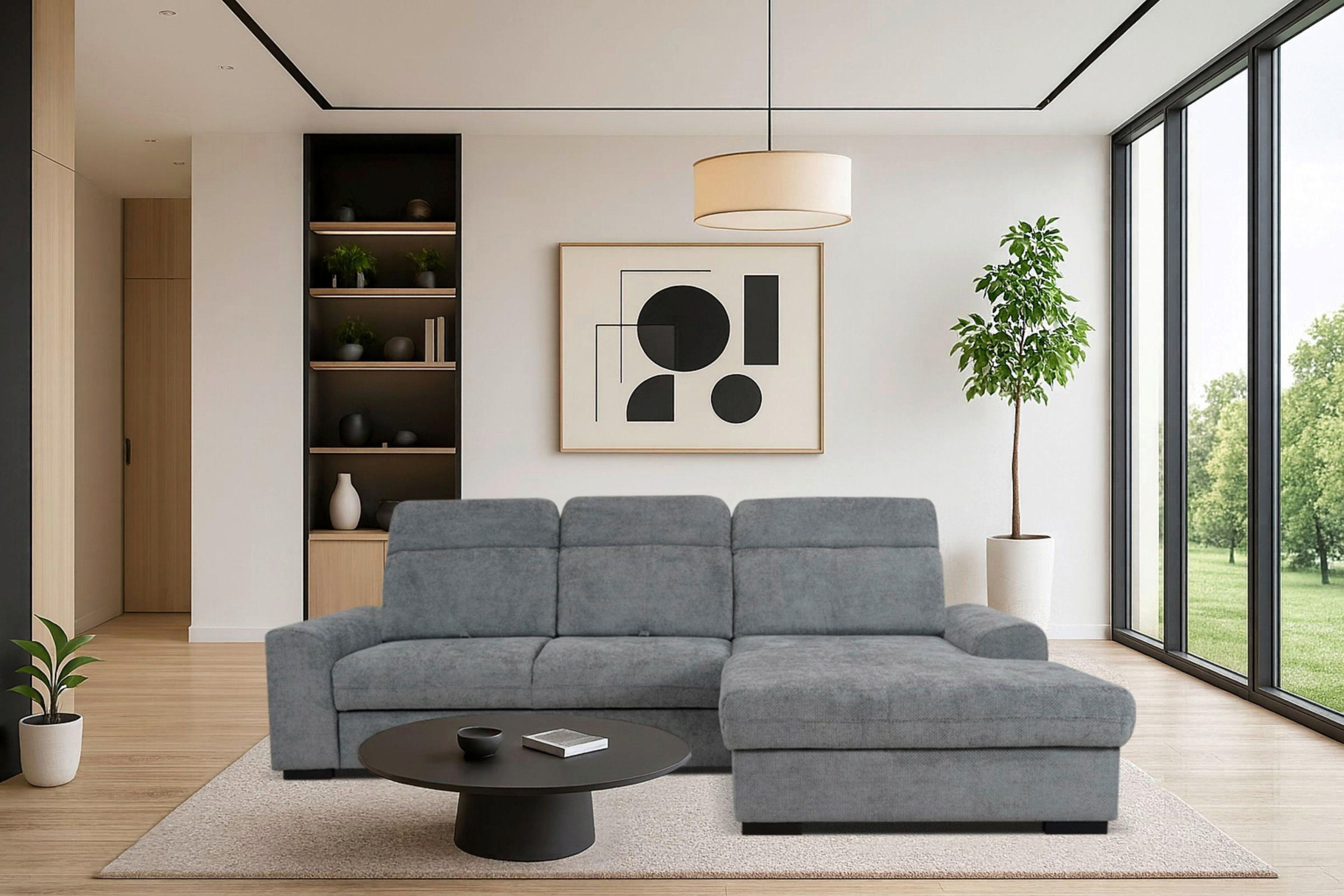 Coltar MALAGA - gri, Konventionell, textil (286/203cm) - Modern Living