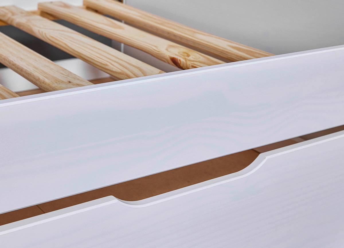 Ausziehbett Dream the Future Weiß - Naturfarben/Weiß, KONVENTIONELL, Holz (90/200cm) - MID.YOU