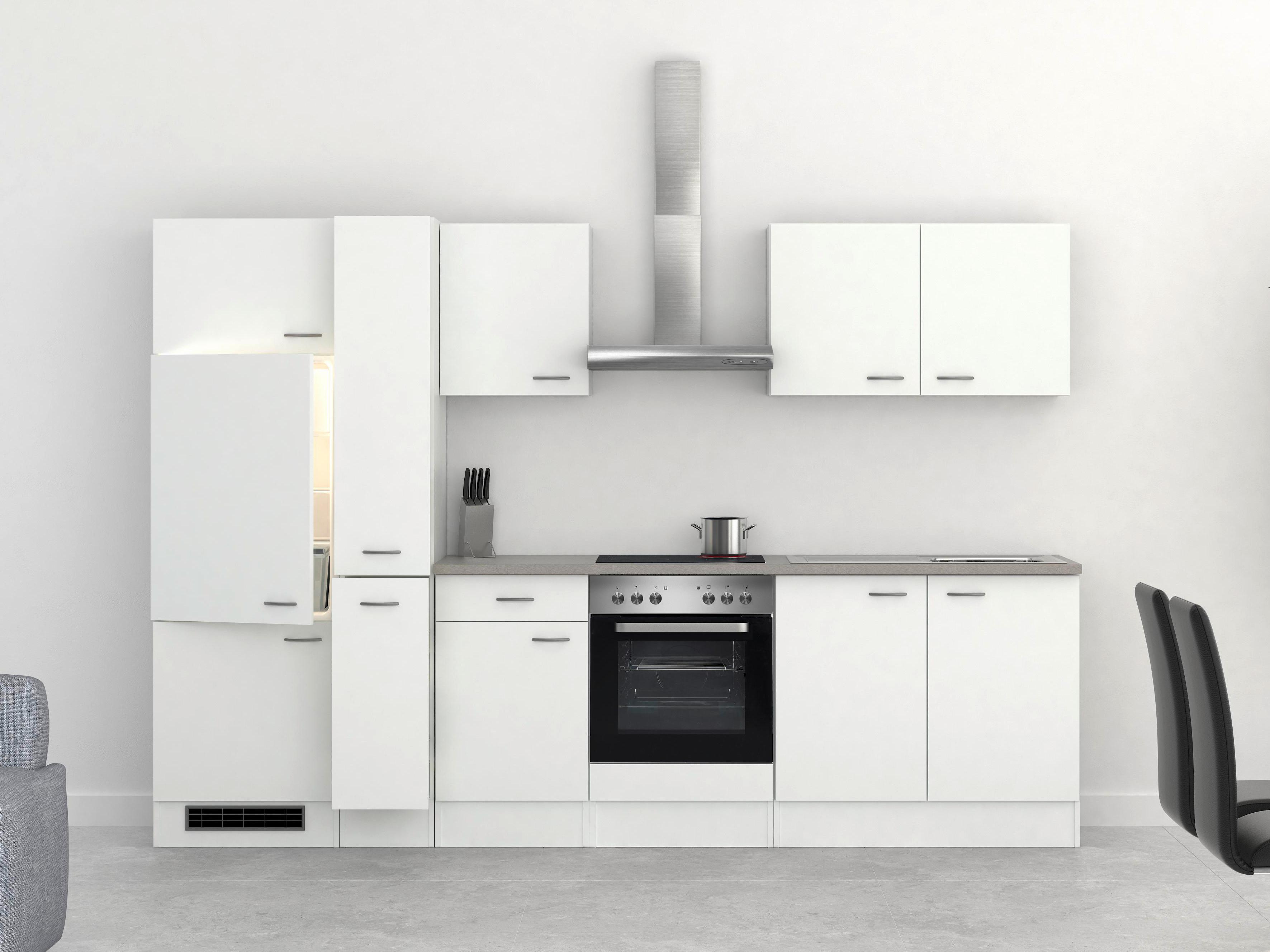 Kuhinjski Blok Z Aparati Wito, Bela - barve nerjavečega jekla/bela, Moderno, umetna masa/leseni material (300cm) - FlexWell
