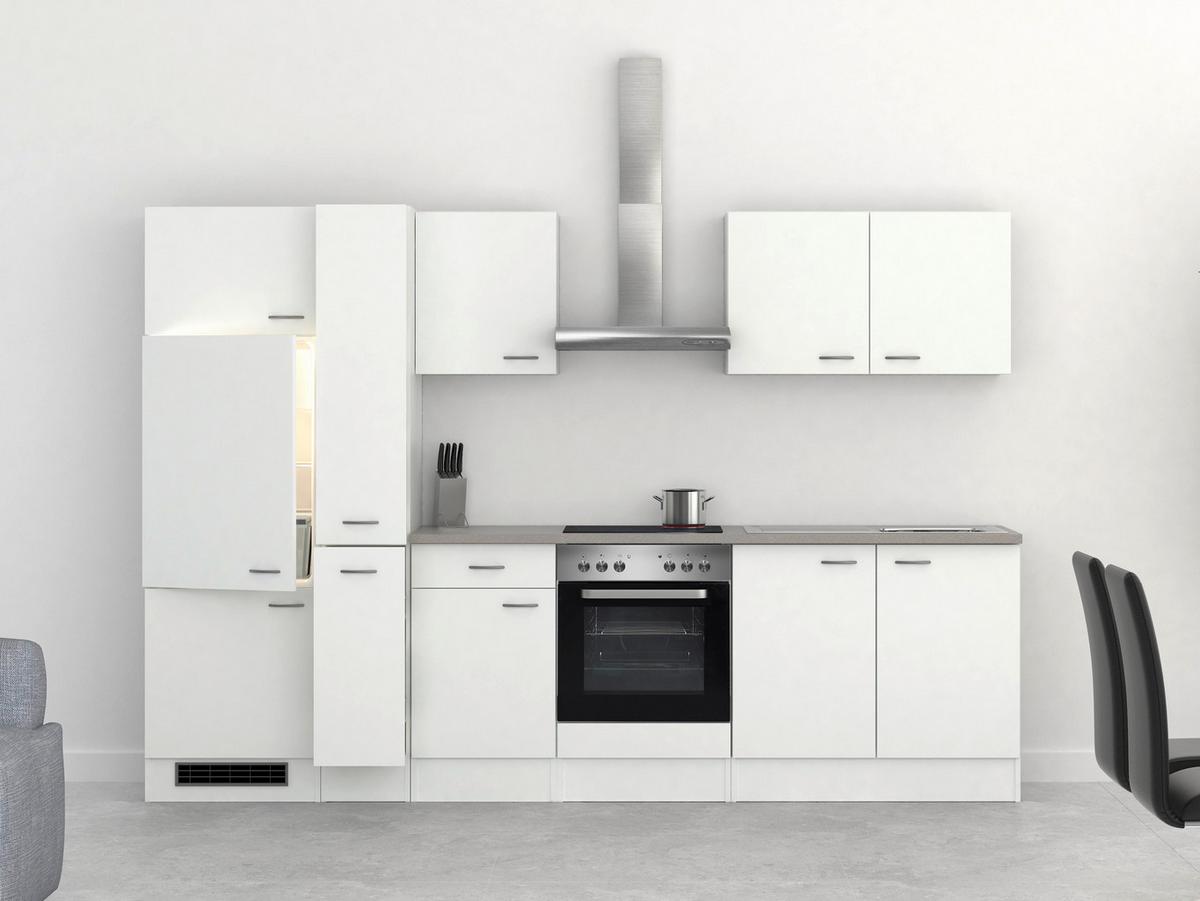Kuhinjski Blok Z Aparati Wito, Bela - barve nerjavečega jekla/bela, Moderno, umetna masa/leseni material (300cm) - FlexWell