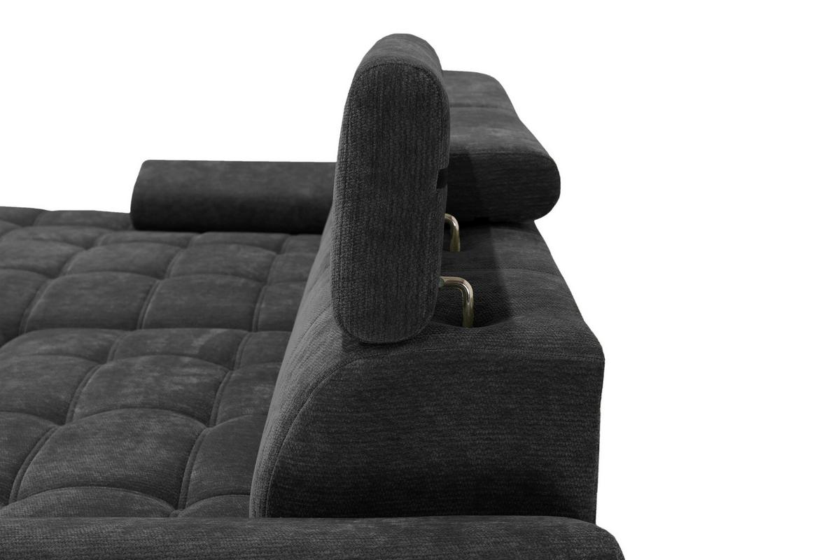 Kutna Garnitura Vegas - crna, Design, drvo/tekstil (173/294cm) - Modern Living