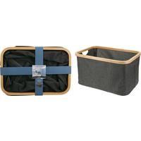 Tárolókosár Ralf - fekete, textil (45/30/24,5cm)