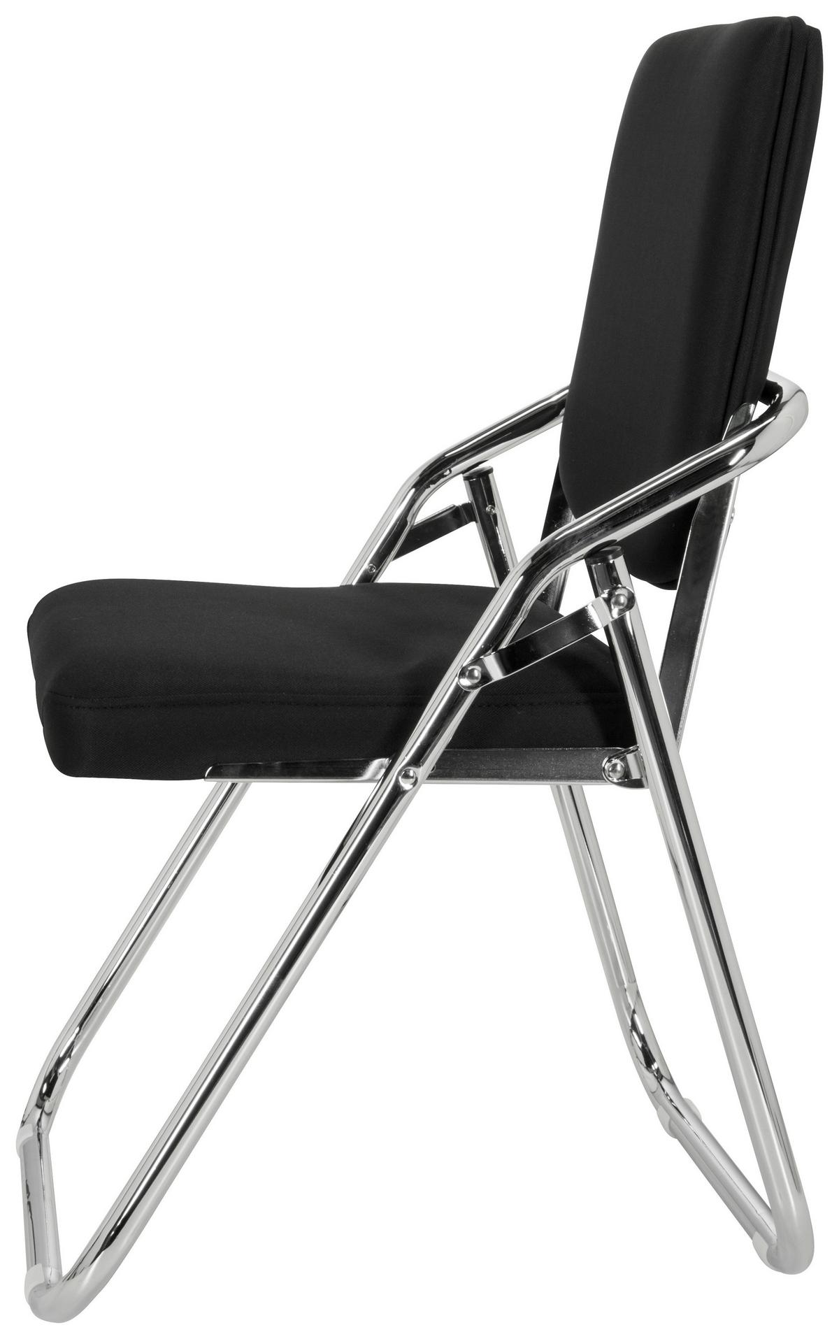 Konferenčni Stol Esto, Črna - barve kroma/črna, Basics, kovina/tekstil (46/90/40cm) - MID.YOU