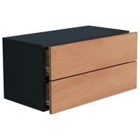 Nočna Omarica Usal L 60, Hrast, Črna - črna/medeni hrast, Moderno, leseni material (60/30/32cm) - MID.YOU