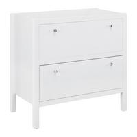 Waschbeckenunterschrank Ginevra Weiß ca. 80x80x46 cm - Silberfarben/Weiß, MODERN, Metall (80/80/46cm) - Bessagi Home