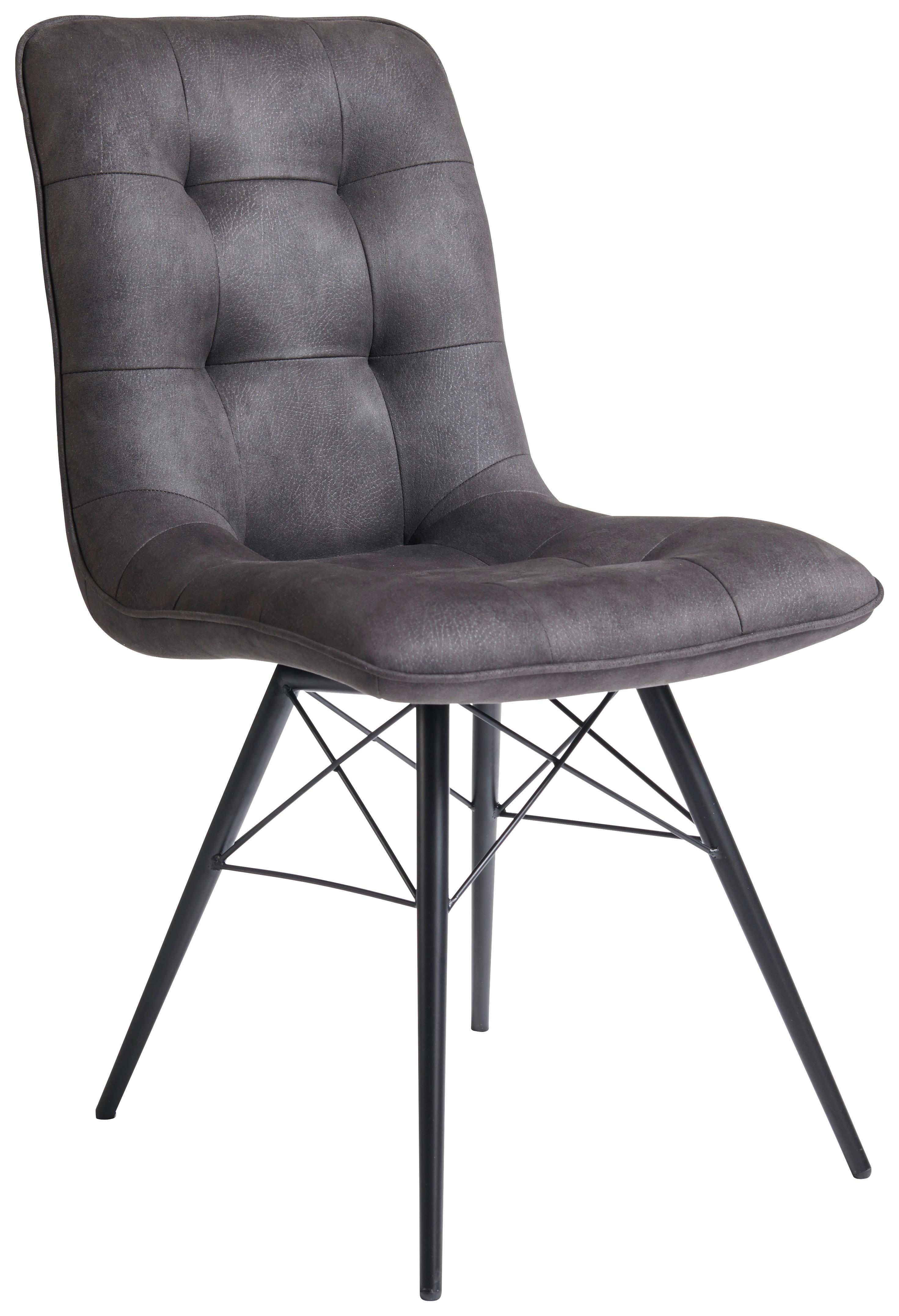 KRZESŁO KAROL -HOM IN- - ciemnoszary/czarny, Design, metal/tkanina (48/88/62cm) - Hom`in