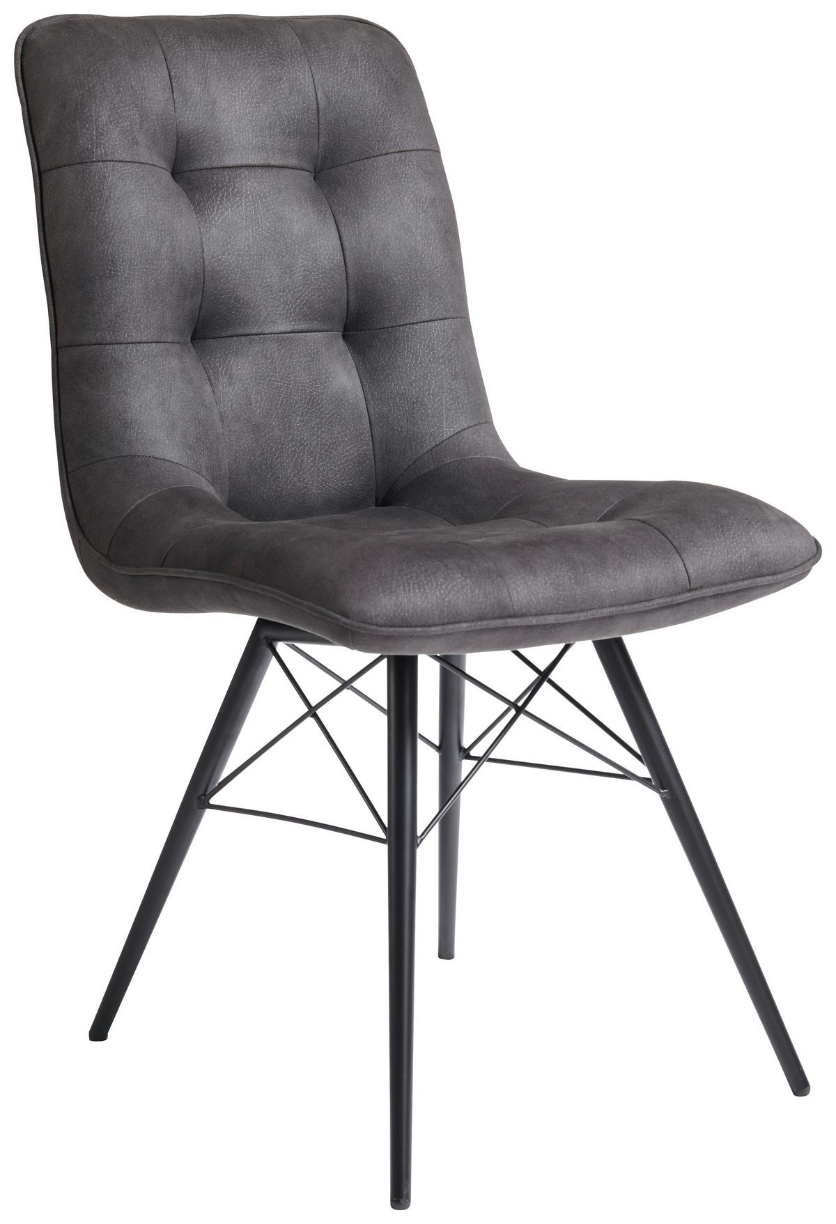 KRZESŁO KAROL -HOM IN- - ciemnoszary/czarny, Design, metal/tkanina (48/88/62cm) - Hom`in