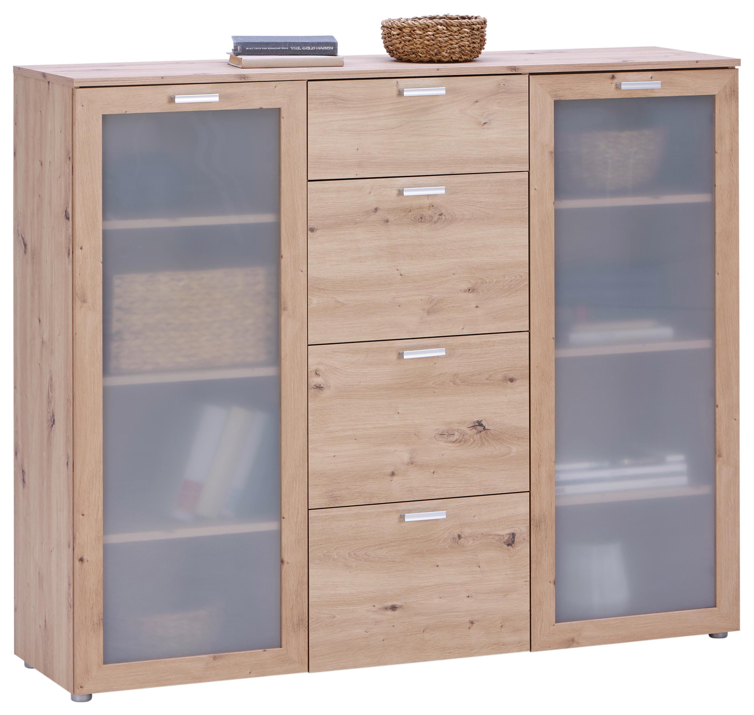 Komoda Xeno, Hrast - Moderno, leseni material (135/115/37cm)