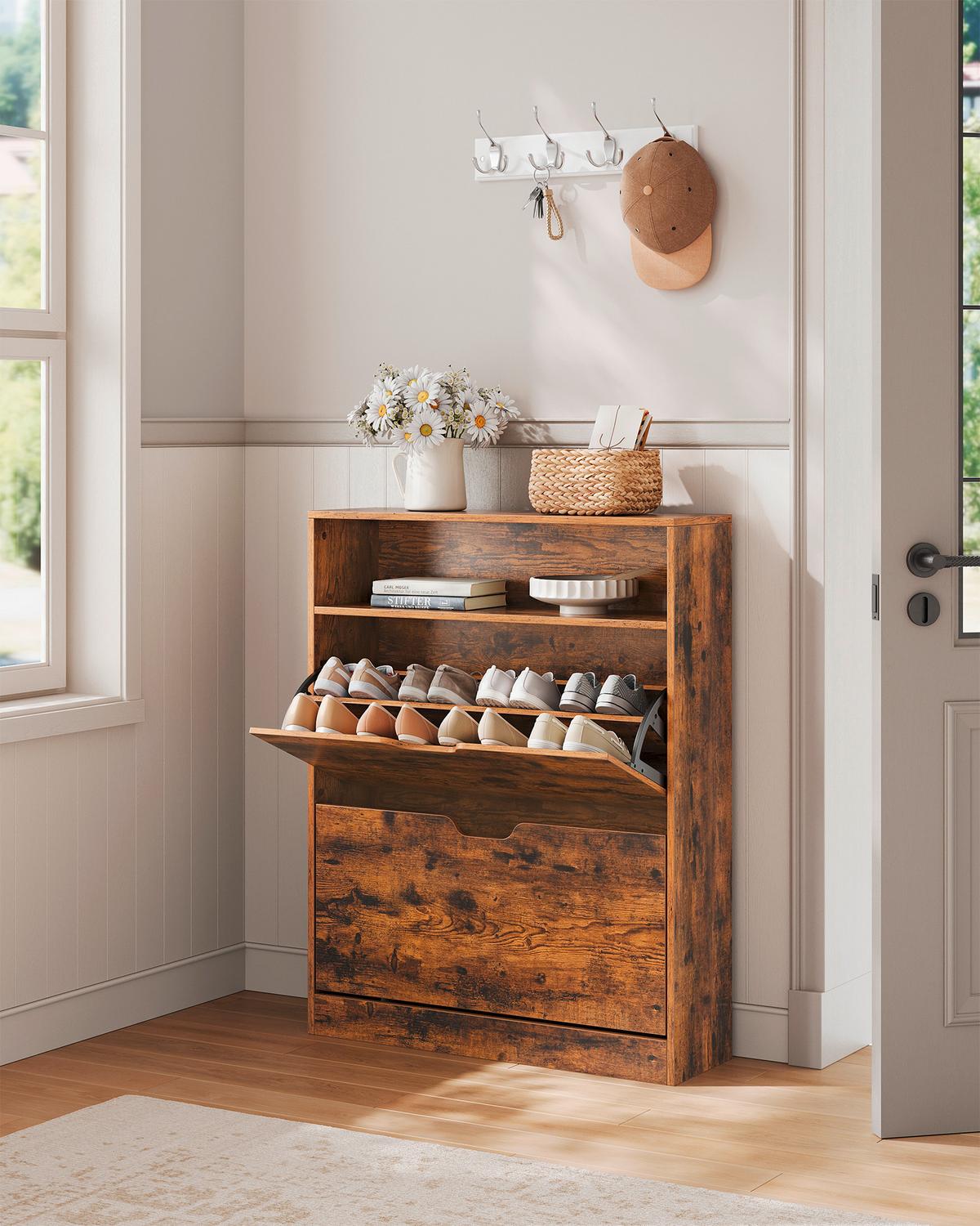 SCHUHKIPPER SHOE CABINET - Braun, MODERN, Holzwerkstoff (80/102/24cm) - MID.YOU