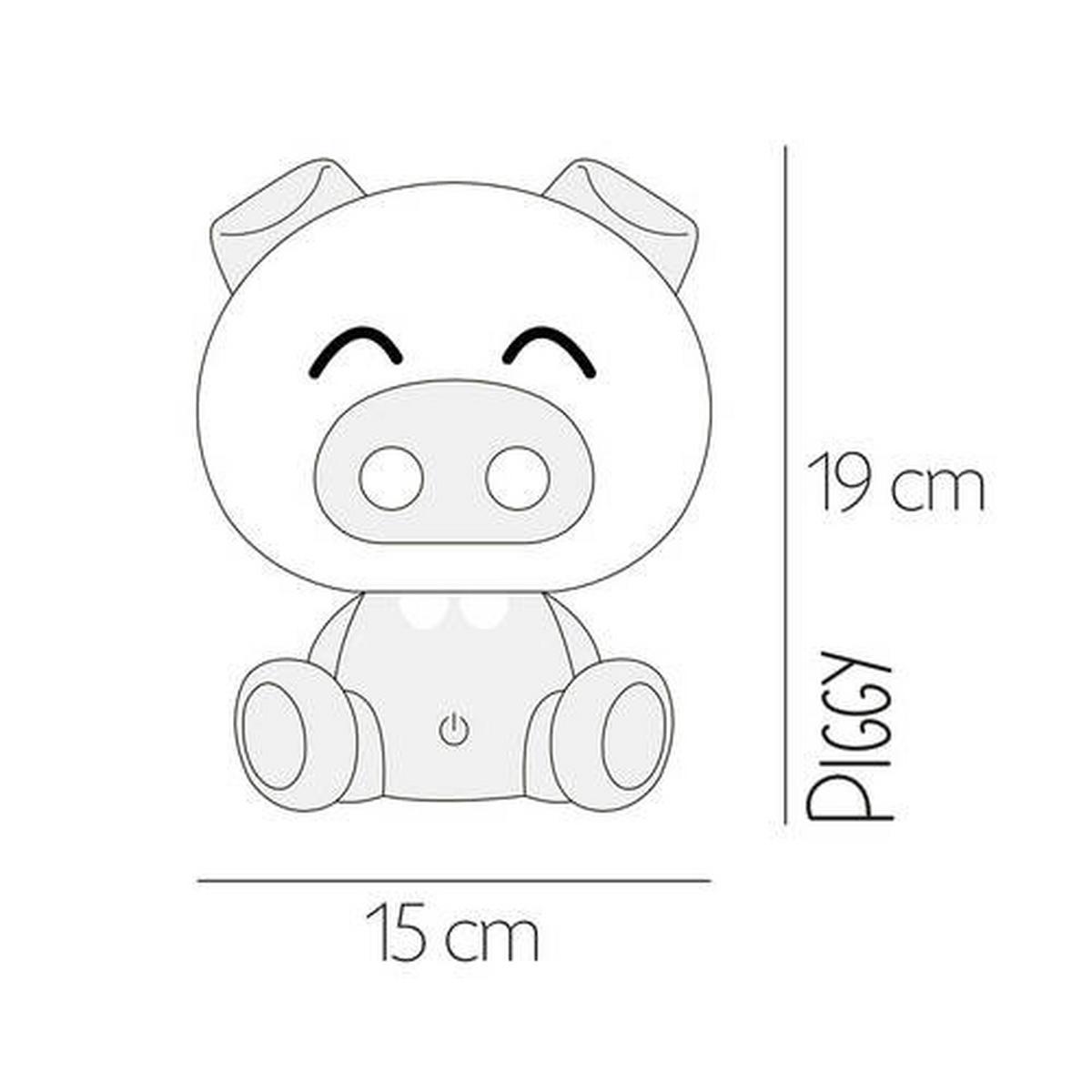 Kindertischleuchte Piggy Hellblau max. 3 Watt - Hellblau, Basics, Kunststoff (15/15/19cm)