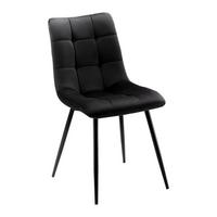 Stuhl Suri Schwarz Samt Gepolstert - Schwarz, MODERN, Holz/Textil (46/87/59cm) - Bessagi Home