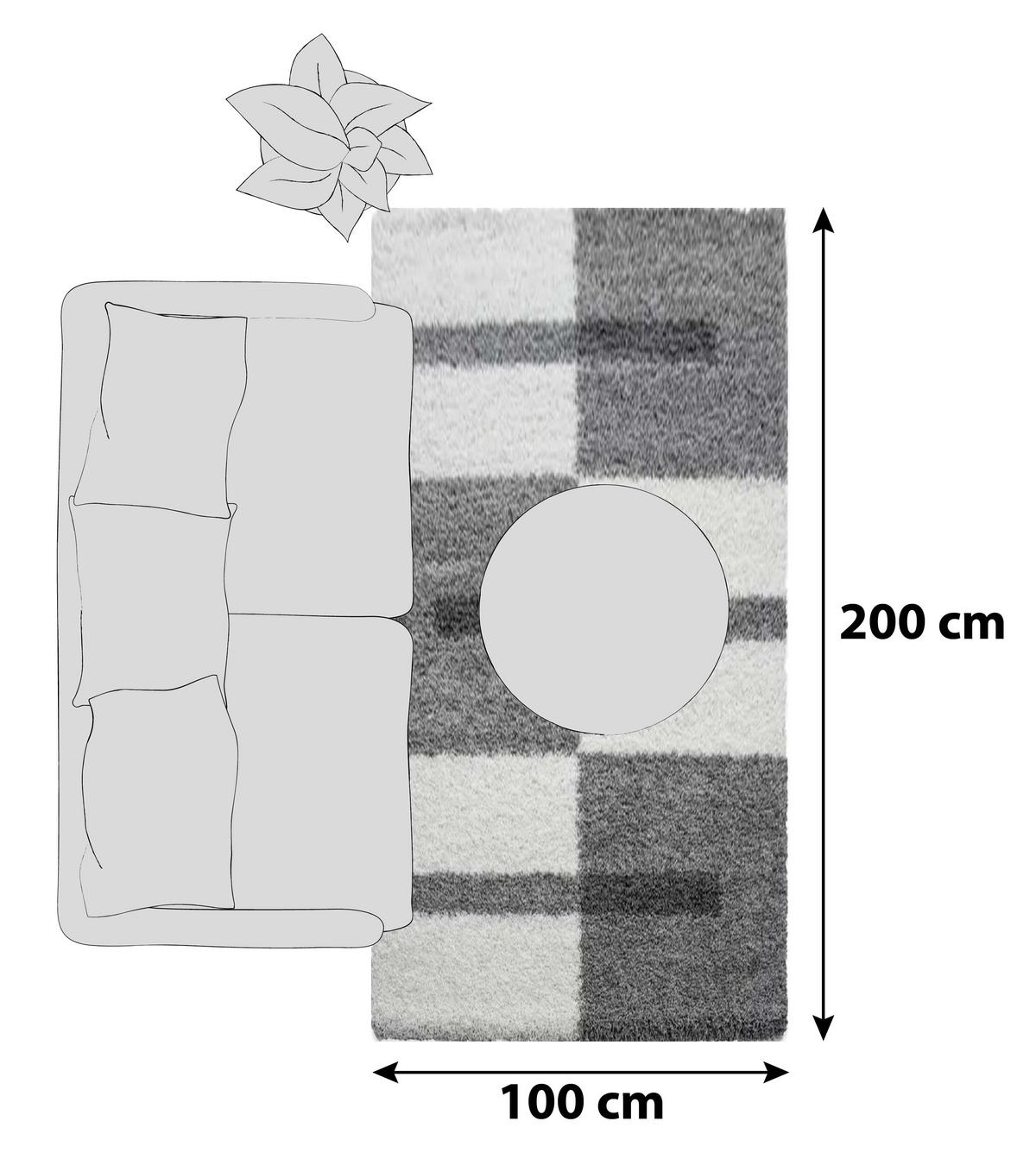 Hochflorteppich Gala Hellgrau ca. 100x200cm - Hellgrau, Design, Textil (100/200cm) - Novel