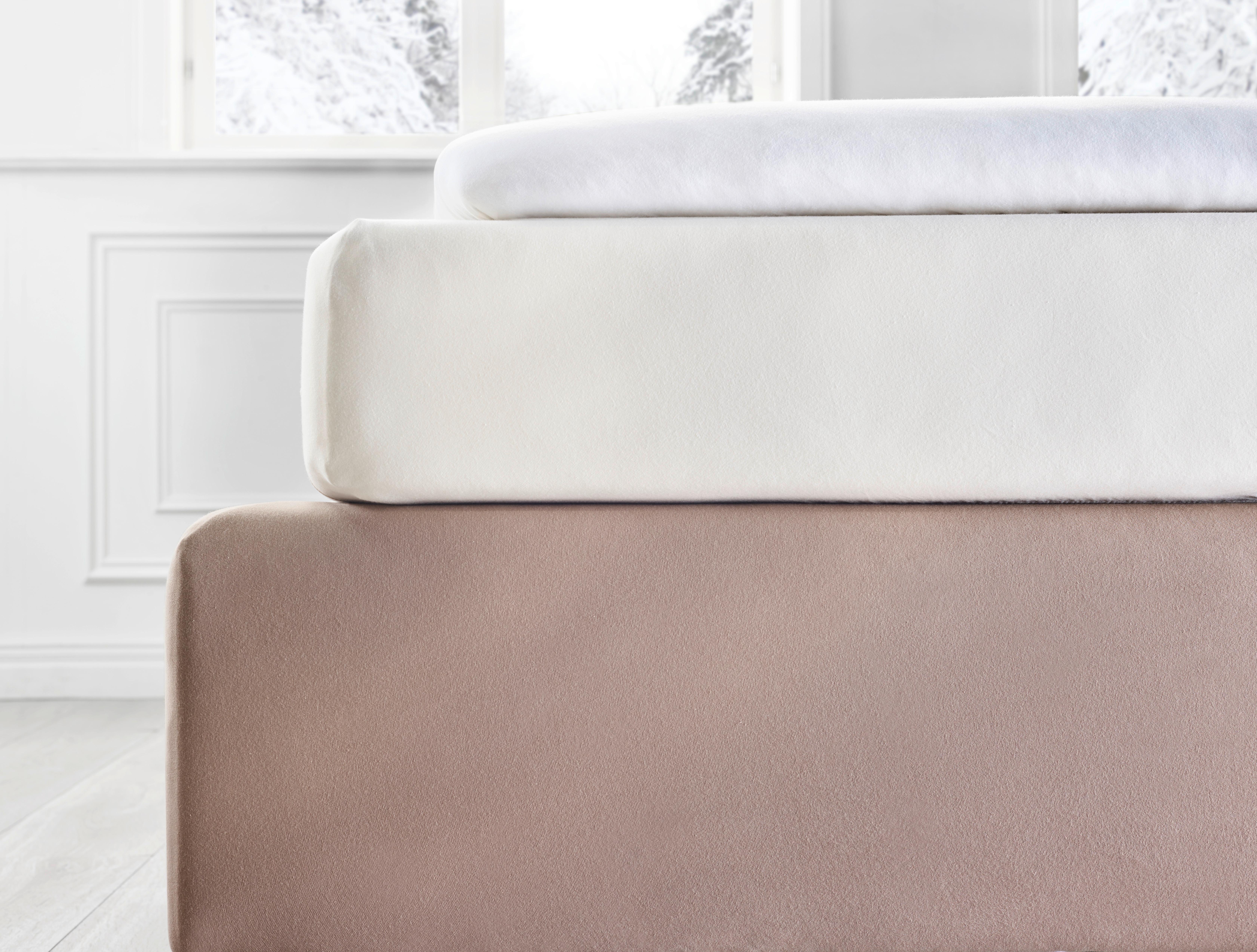 DRAP-HOUSSE BOXSPRING ELASTHAN HAUT - blanc, textile (100/200cm) - Premium Living