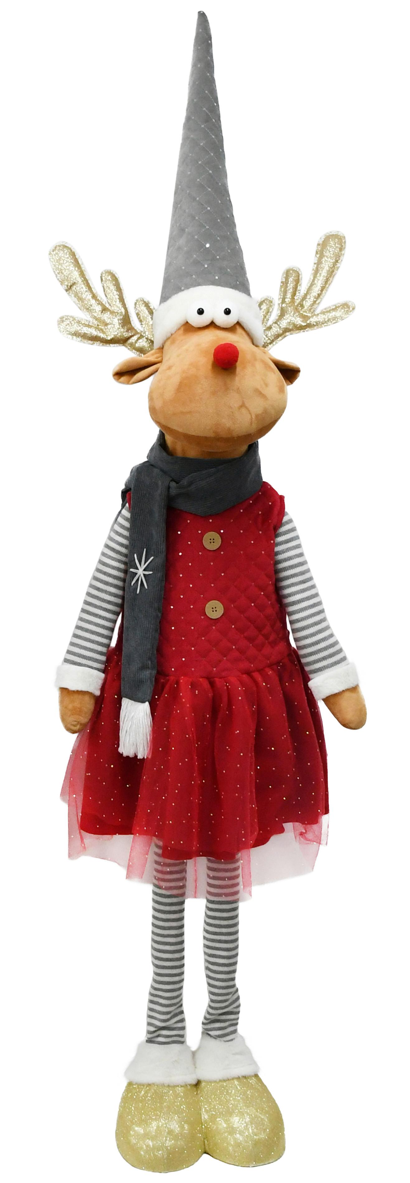 Dekorentier Kristina Grau/Rot/Goldfarben - Rot/Goldfarben, Kunststoff/Textil (50/140-185/32cm) - Mömax