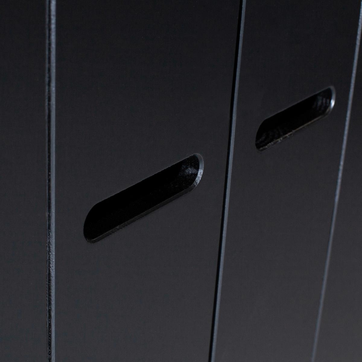 Drehtürenschrank Connect Schwarz - Schwarz, Design, Holz (140/195/53cm) - Livetastic