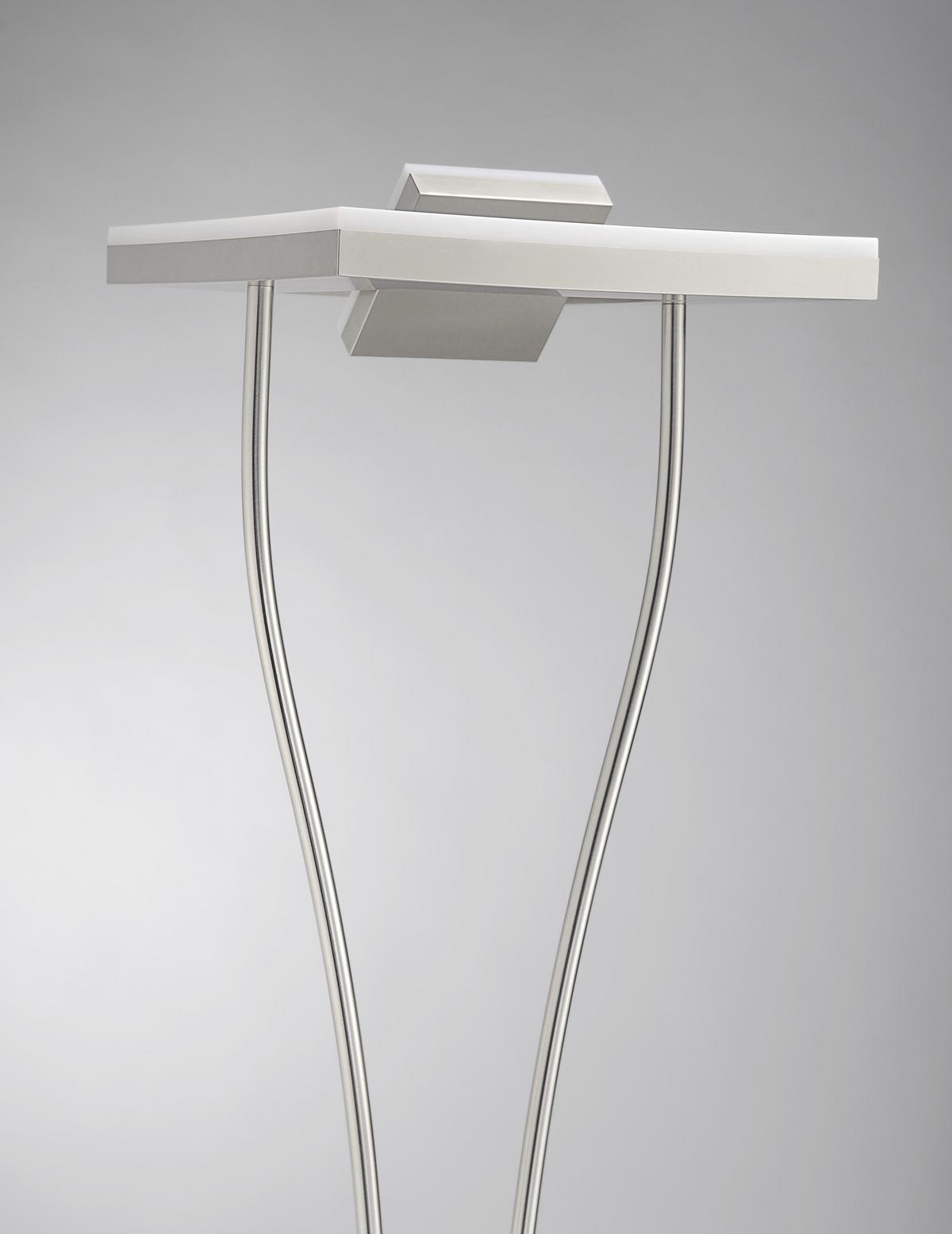 Stehleuchte Helia in Nickelfarben max. 20 Watt - Nickelfarben, Design, Metall (57/57/197,5cm)