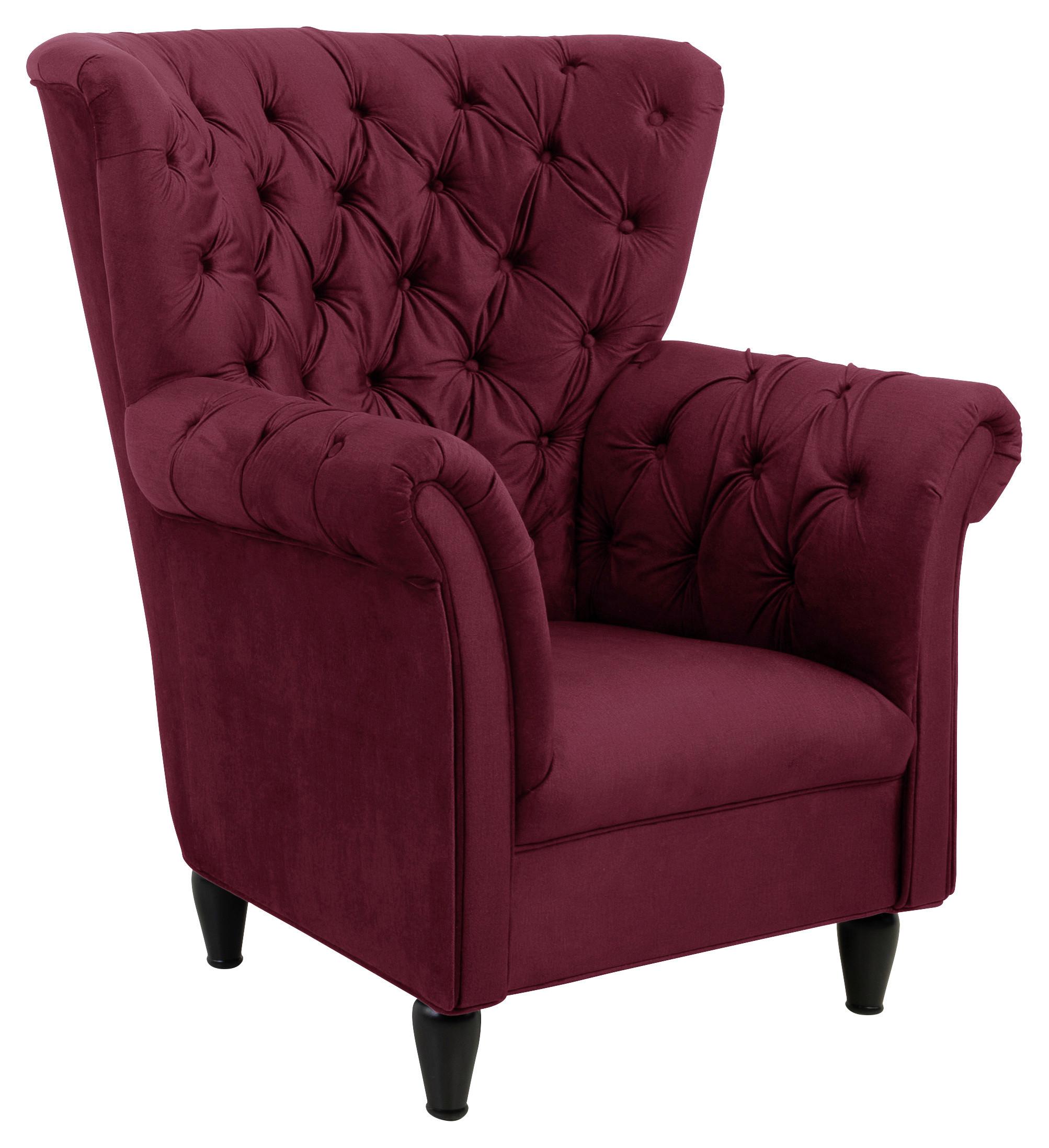 Fotelja Cupido - crvena/crna, Design, tekstil/drvo (96/112/86cm) - Mömax