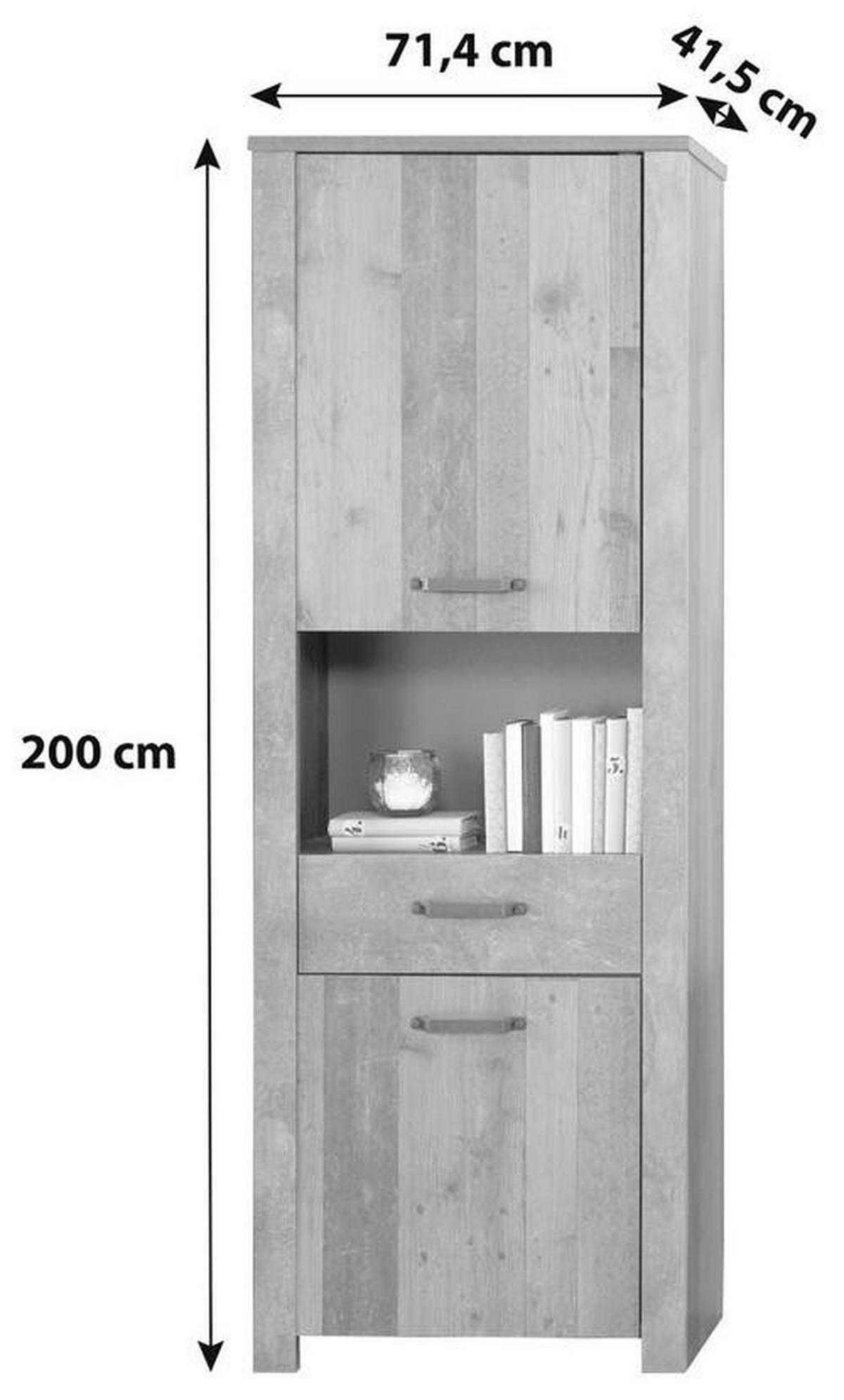 Ormar Ontario - boje hrasta/tamno siva, Trend, drvni materijal/plastika (71,4/200/41,5cm) - Modern Living