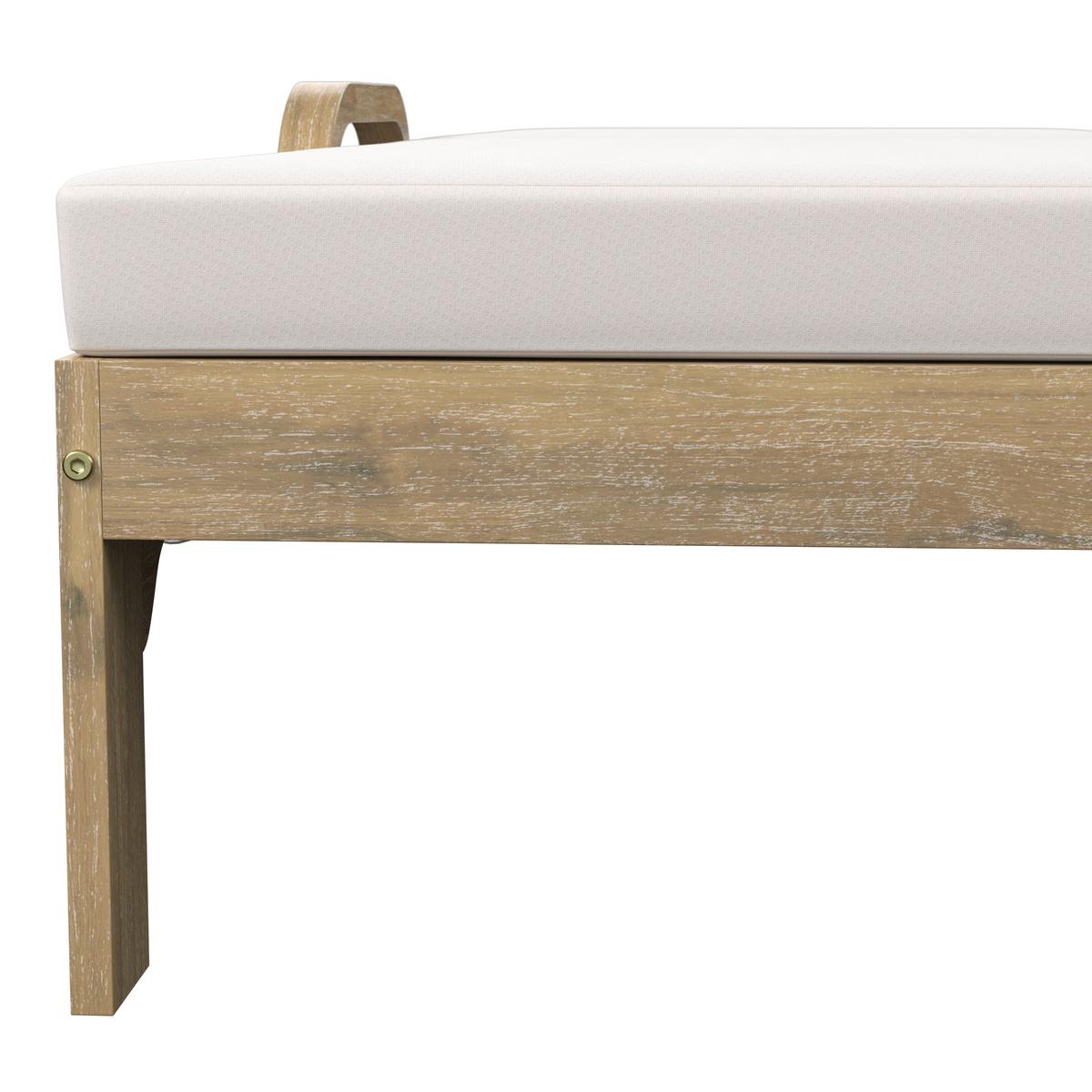 Șezlong Elja - gri/culoare lemn acacia, Modern, lemn/textil (195/50/150cm) - Bessagi Garden