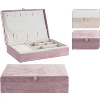 Ékszeres Doboz Velvet - bézs/fáradtrózsaszín, textil/fa (25/16/7cm) - 24Bottles