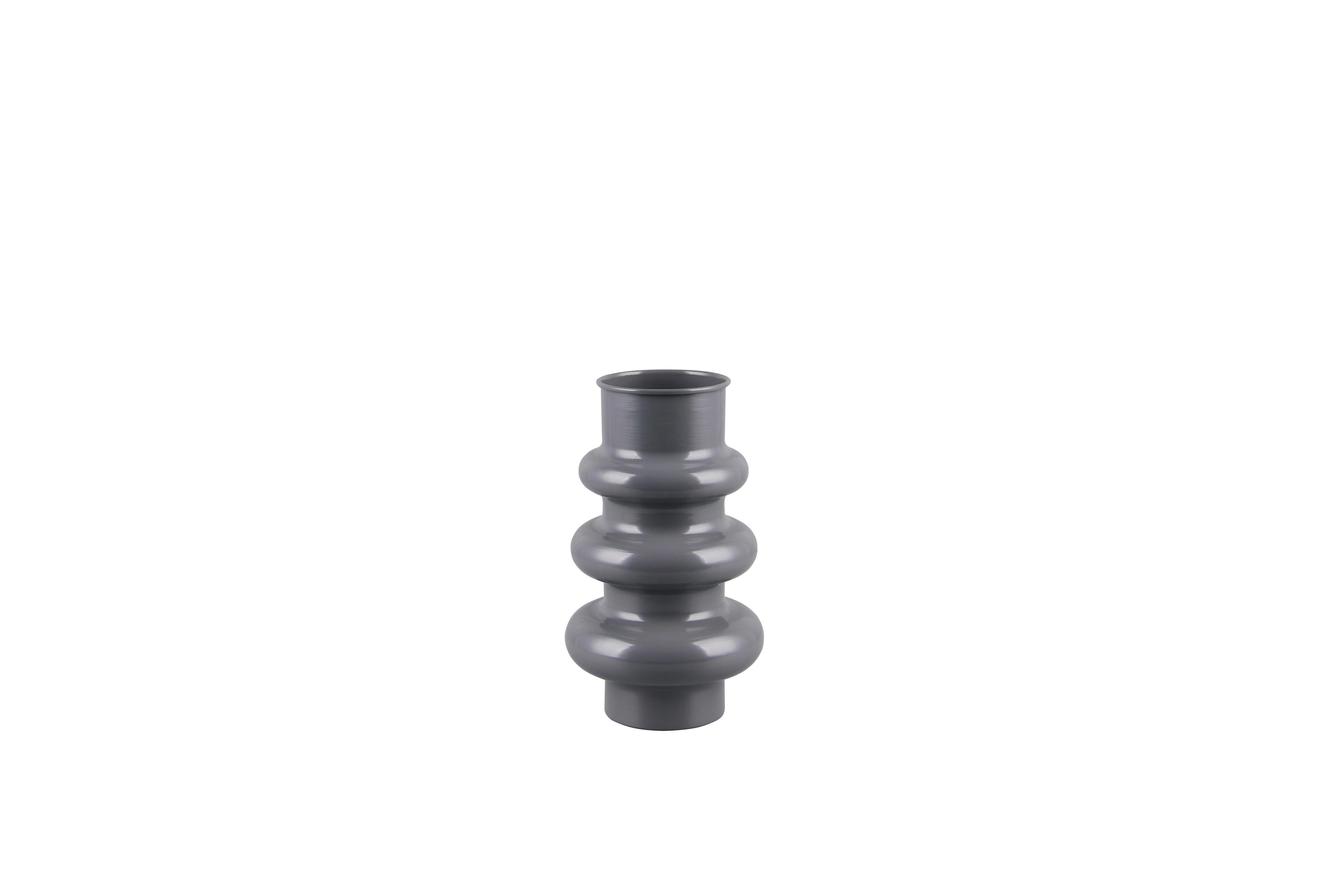 Dekovase Hoop Grau - Grau, Basics, Metall (17/17/30cm)