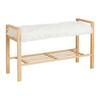 HALLBÄNK ADUA -SB- -EXKLUSIV- - vit/naturfärgad, Modern, trämaterial/textil (87/50/30cm) - Mömax
