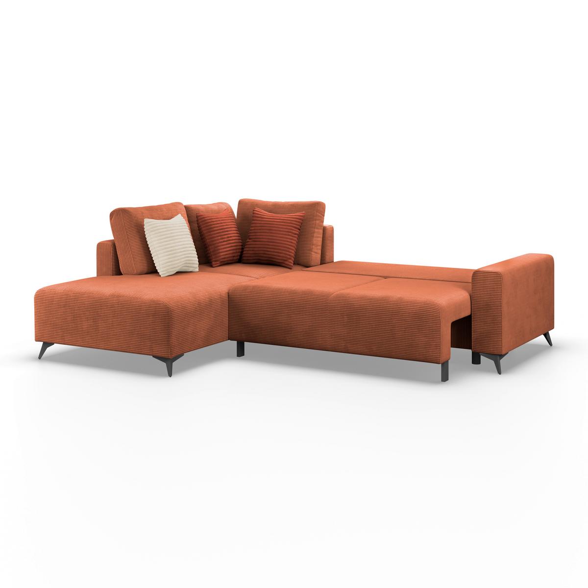 Kutna Garnitura Viktor - bakrenaste boje/crna, Moderno, tekstil/metal (212/270cm)