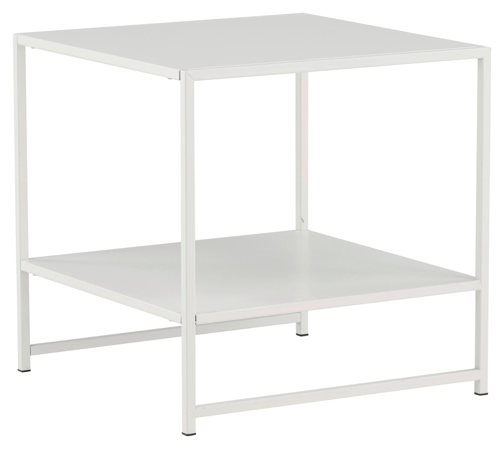 BEISTELLTISCH STAAL - Weiß, Design, Metall (50/50/50cm) - Livetastic