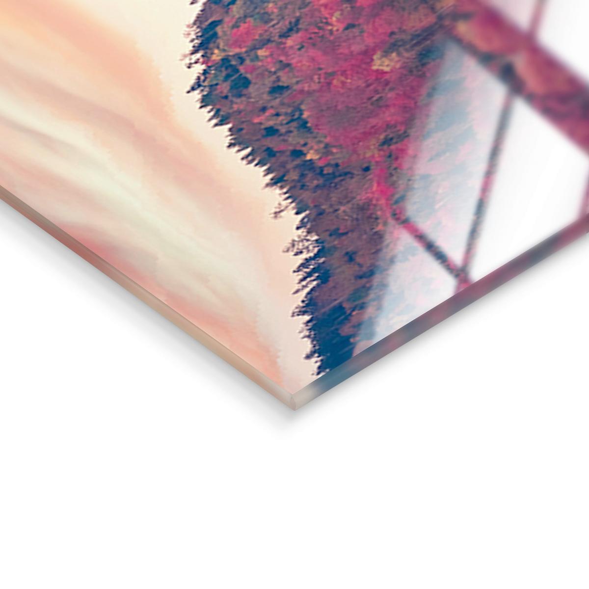 Glasbild Autumn View Multicolor ca. 125x50cm - Multicolor, Basics, Glas/Papier (125/50cm)