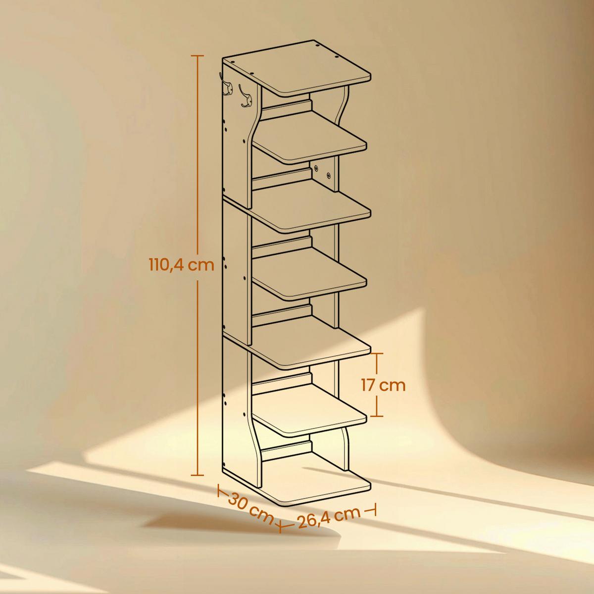SCHUHREGAL SHOE RACK - Schwarz, MODERN, Holzwerkstoff/Metall (26,4/110,4/30cm) - MID.YOU