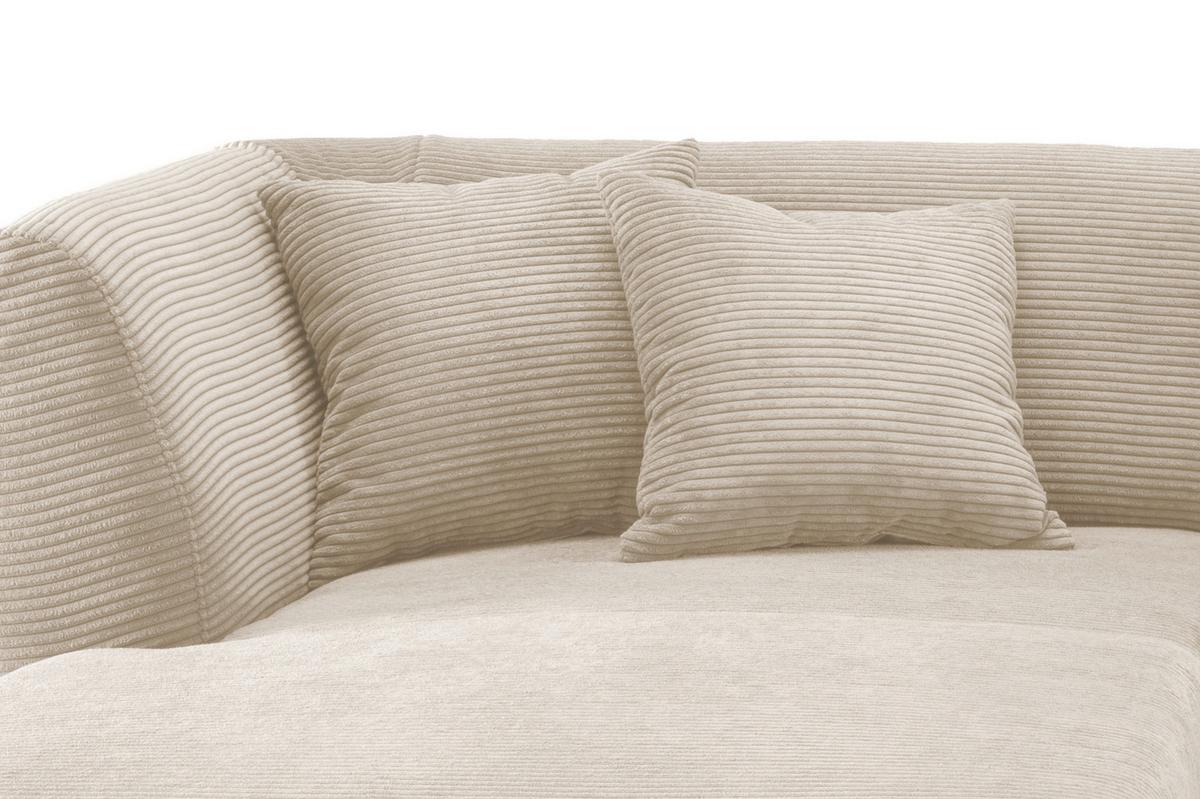 Wohnlandschaft Colori Beige Cord - Beige/Schwarz, MODERN, Holz/Textil (160/264cm) - MID.YOU