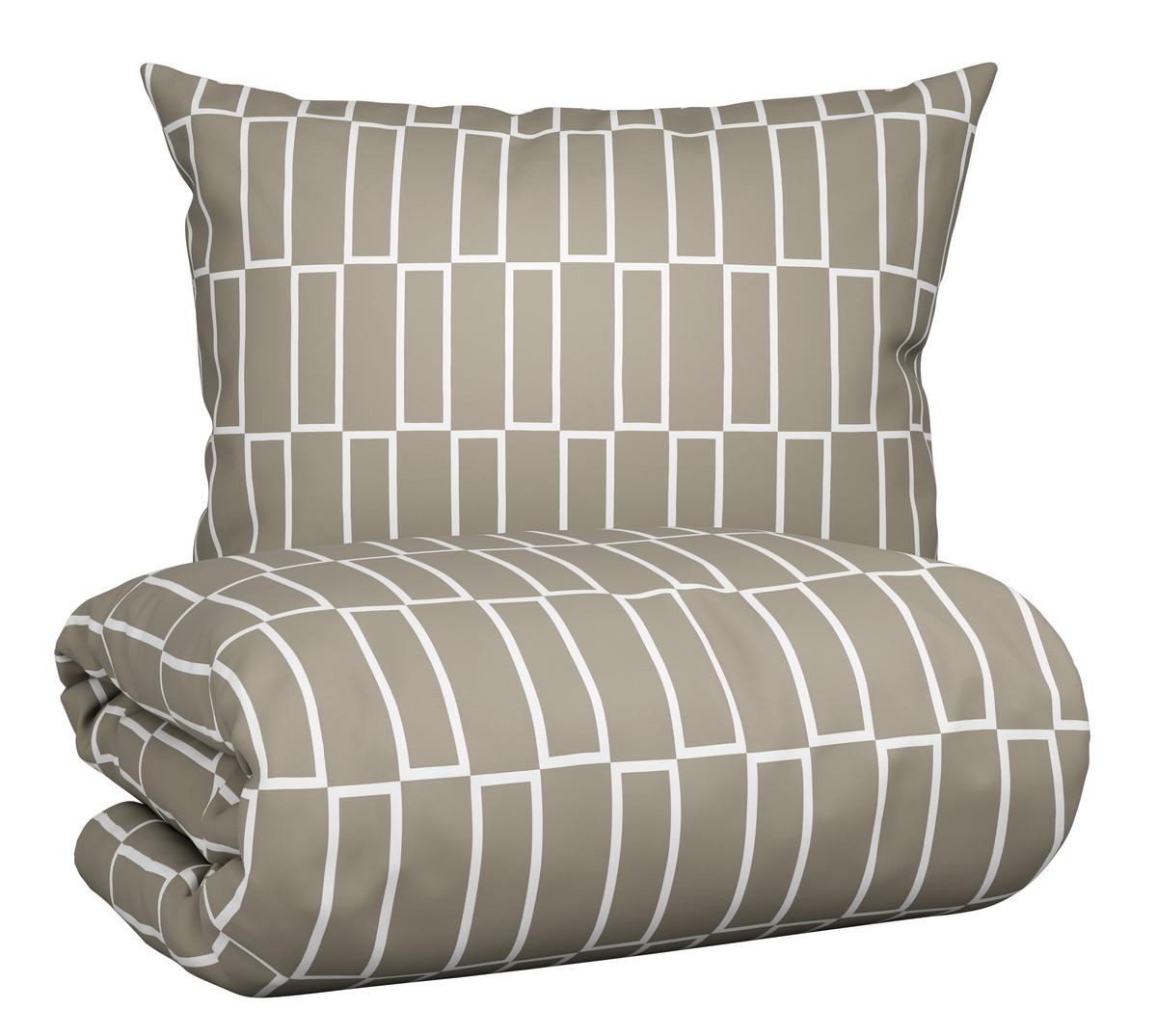 Ágyneműhuzat-garnitúra Brigg - fekete/világoszöld, textil (140/200cm) - Modern Living