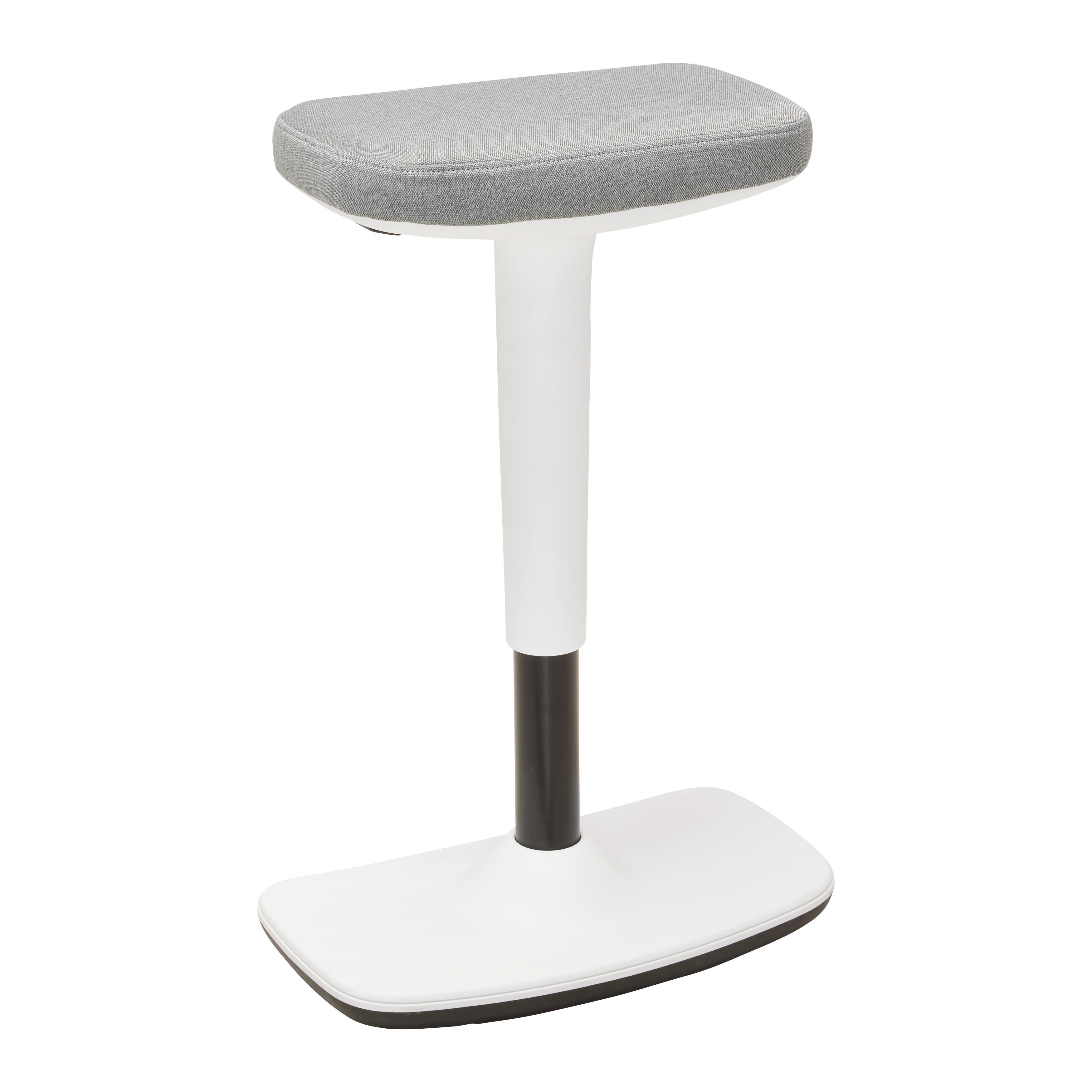 Bürohocker Leon Grau - Hellgrau/Schwarz, KONVENTIONELL, Kunststoff/Textil (44/53-78/24cm) - Mömax