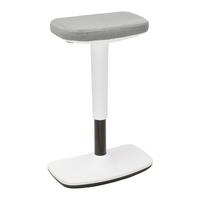 Bürohocker Leon Grau - Hellgrau/Schwarz, KONVENTIONELL, Kunststoff/Textil (44/53-78/24cm) - Mömax