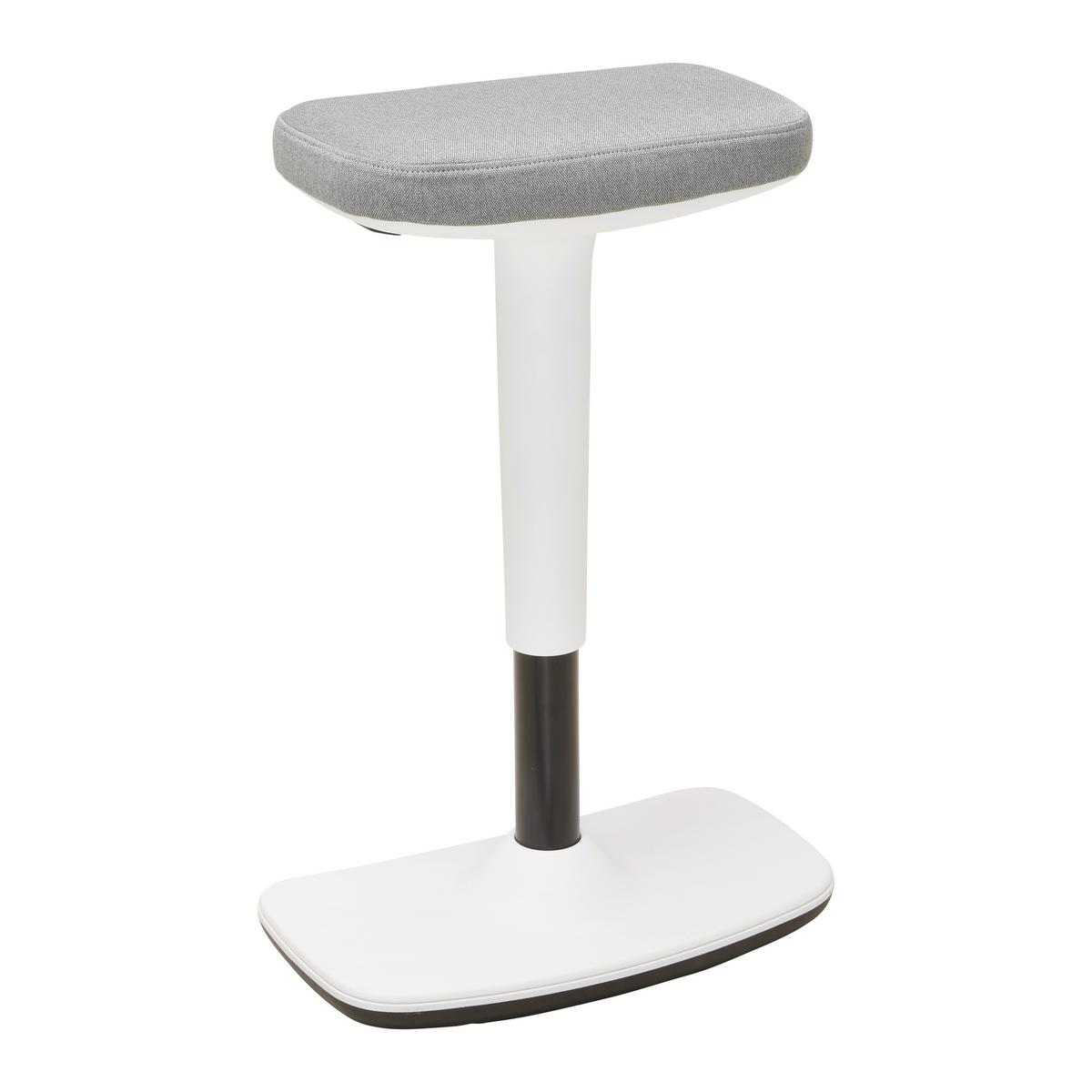 Bürohocker Leon Grau - Hellgrau/Schwarz, KONVENTIONELL, Kunststoff/Textil (44/53-78/24cm) - Mömax