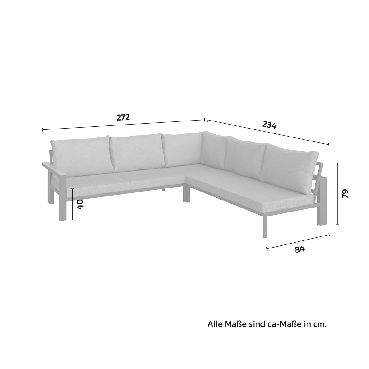 Garnitură grădină Melina - gri deschis/gri închis, Modern, lemn/metal (272/79/84cm) - Bessagi Garden
