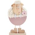 Dekoschaf Sweety in Rosa/Weiß - Naturfarben/Rosa, Holz/Textil (17,5/31/6cm) - MÖMAX modern living