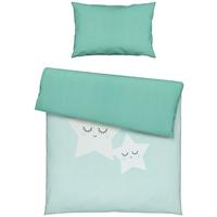 POŚCIEL NIEMOWLĘCA GWIAZDY/KSIĘŻYC - biały/miętowy, Basics, tkanina (100/135cm) - My Baby Lou